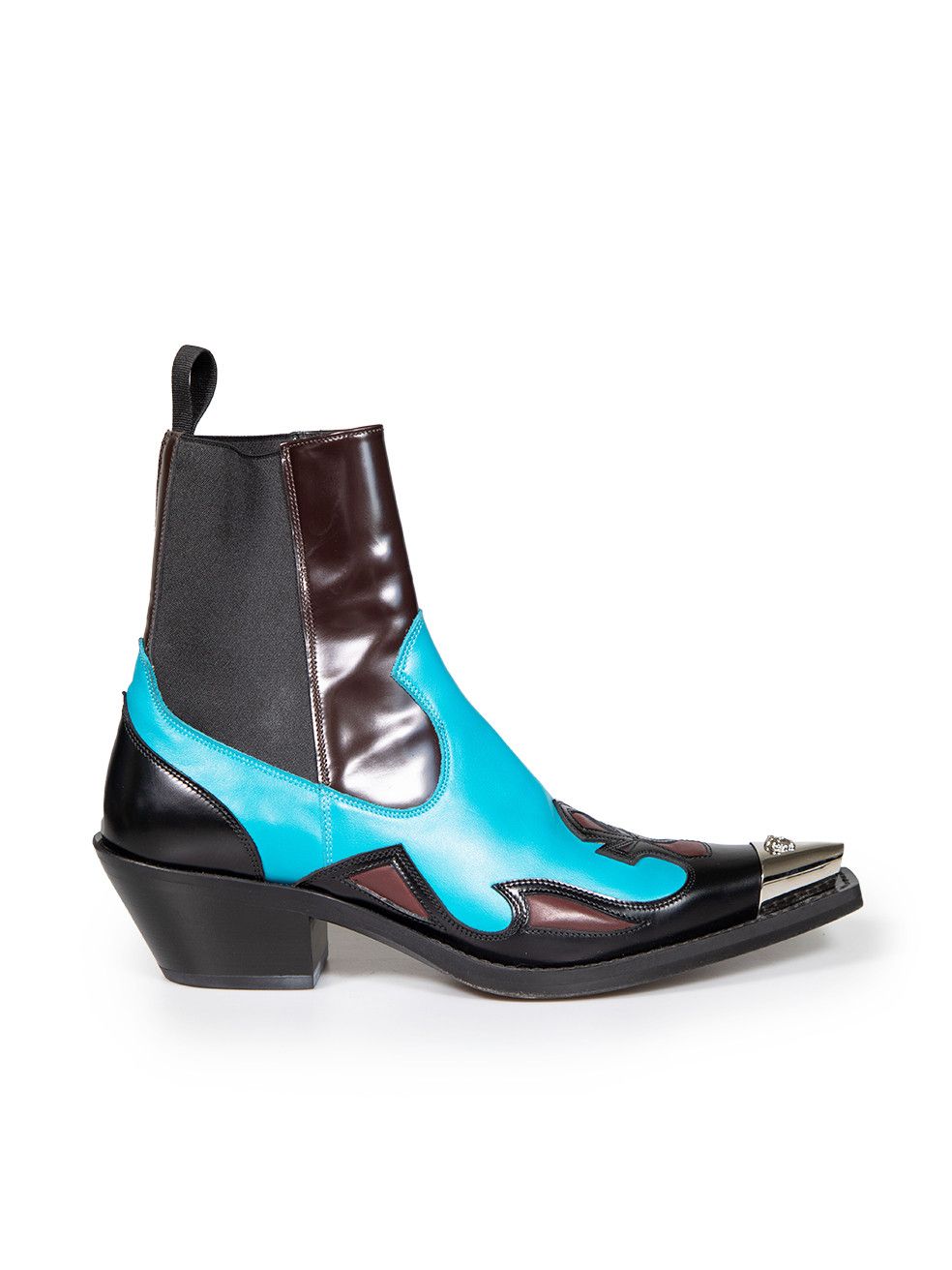 image of Versace Leather Medusa Cap Toe Cowboy Boots, Women's (Size 10)