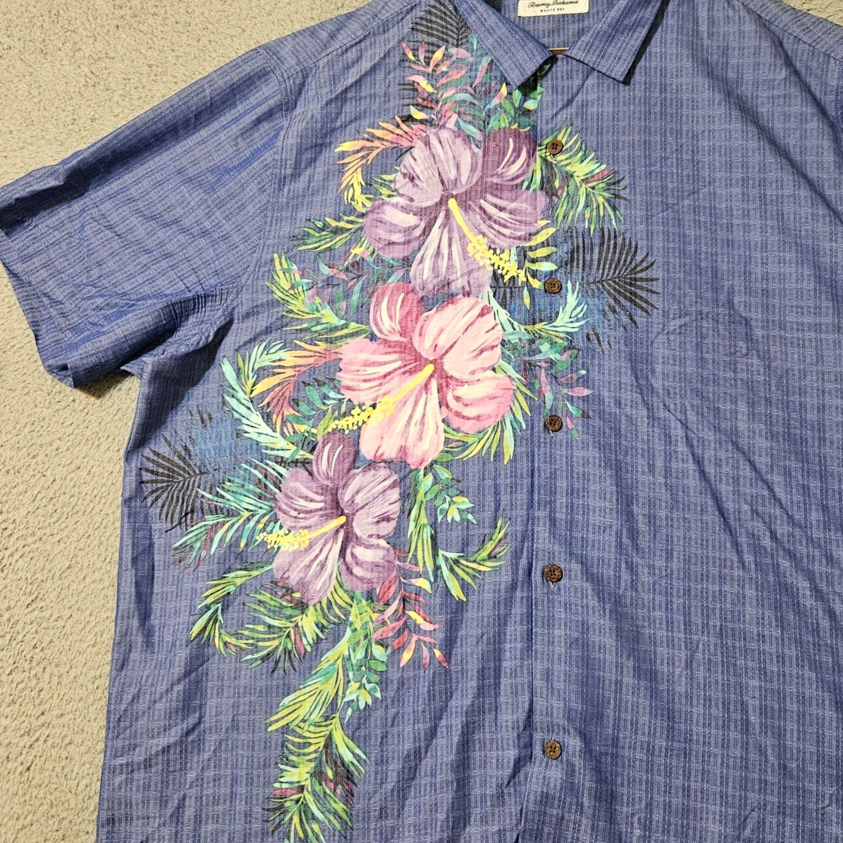 Tommy Bahama Tommy Bahama Mojito Bay Flora Cres Island Zone Camp Shirt Men's 3XL Blue Short Sleeve XXXL Size US XXL / EU 58 / 5 - 3 Thumbnail