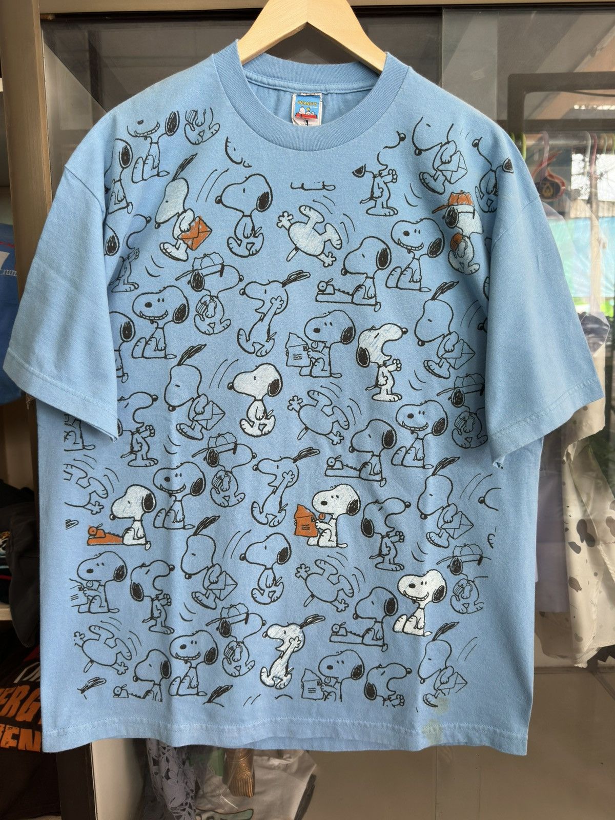 Anime Vintage Snoopy All Over Print Peanuts 90s Cartoon Tee Size US XL / EU 56 / 4 - 1 Thumbnail