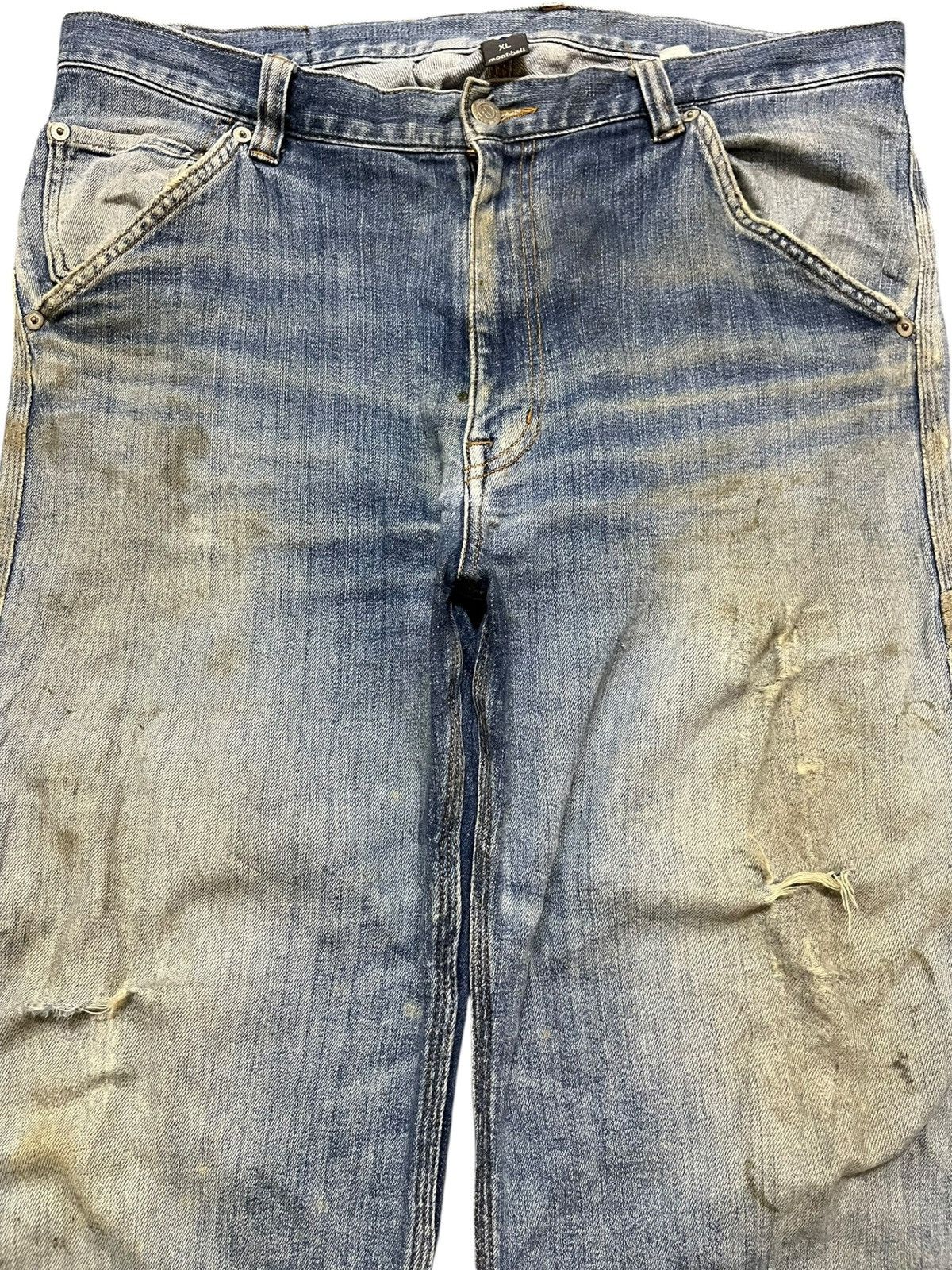 Montbell Vintage Montbell Cargo Carpenter Distressed Denim Size US 33 - 2 Thumbnail