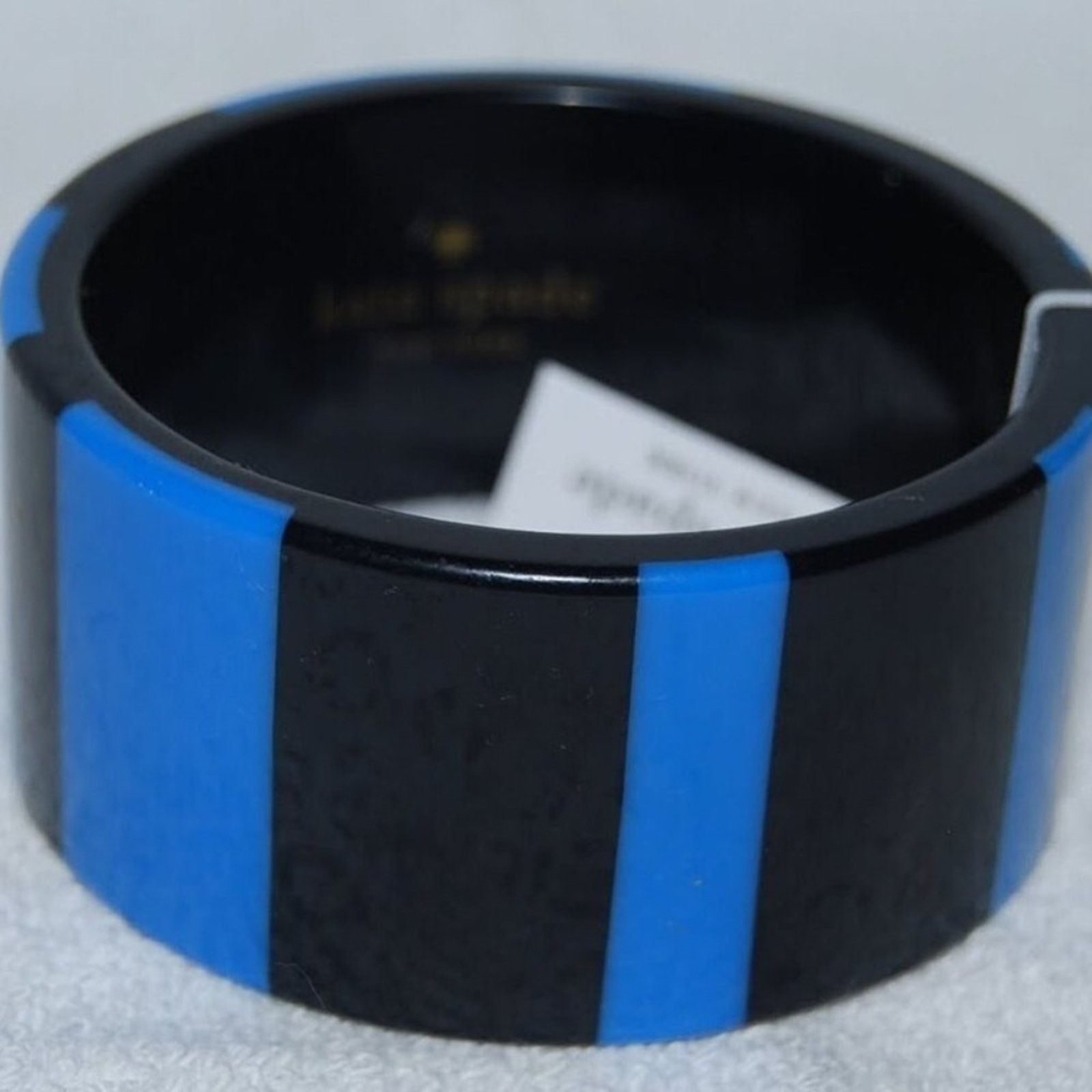 Kate Spade Kate Spade Bronwyn Blue and Black Pin Stripes Bangle Resin Size ONE SIZE - 2 Thumbnail