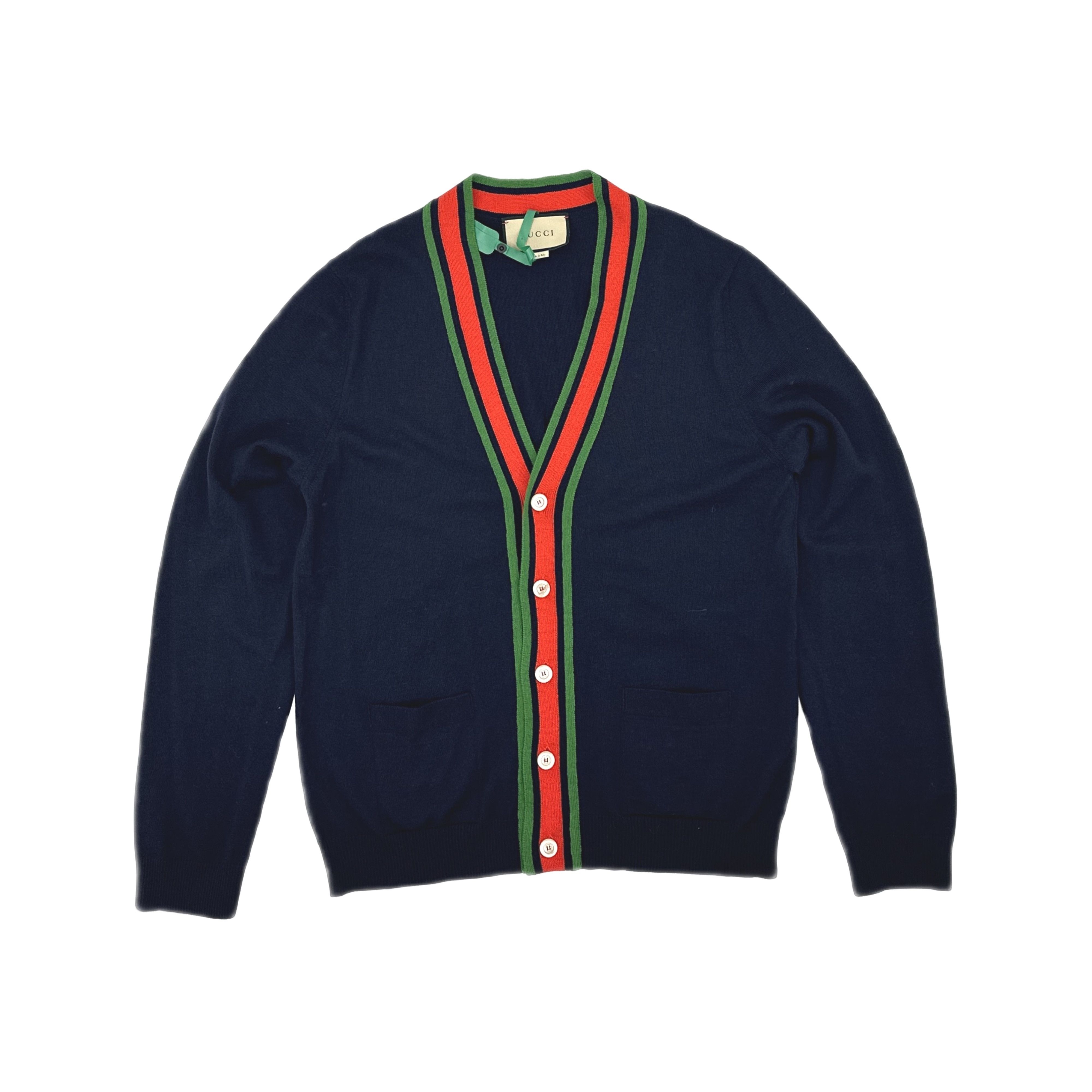 Gucci Gucci Colorful Logo Wool V-Neck Cardigan Sweater- DMC | Grailed