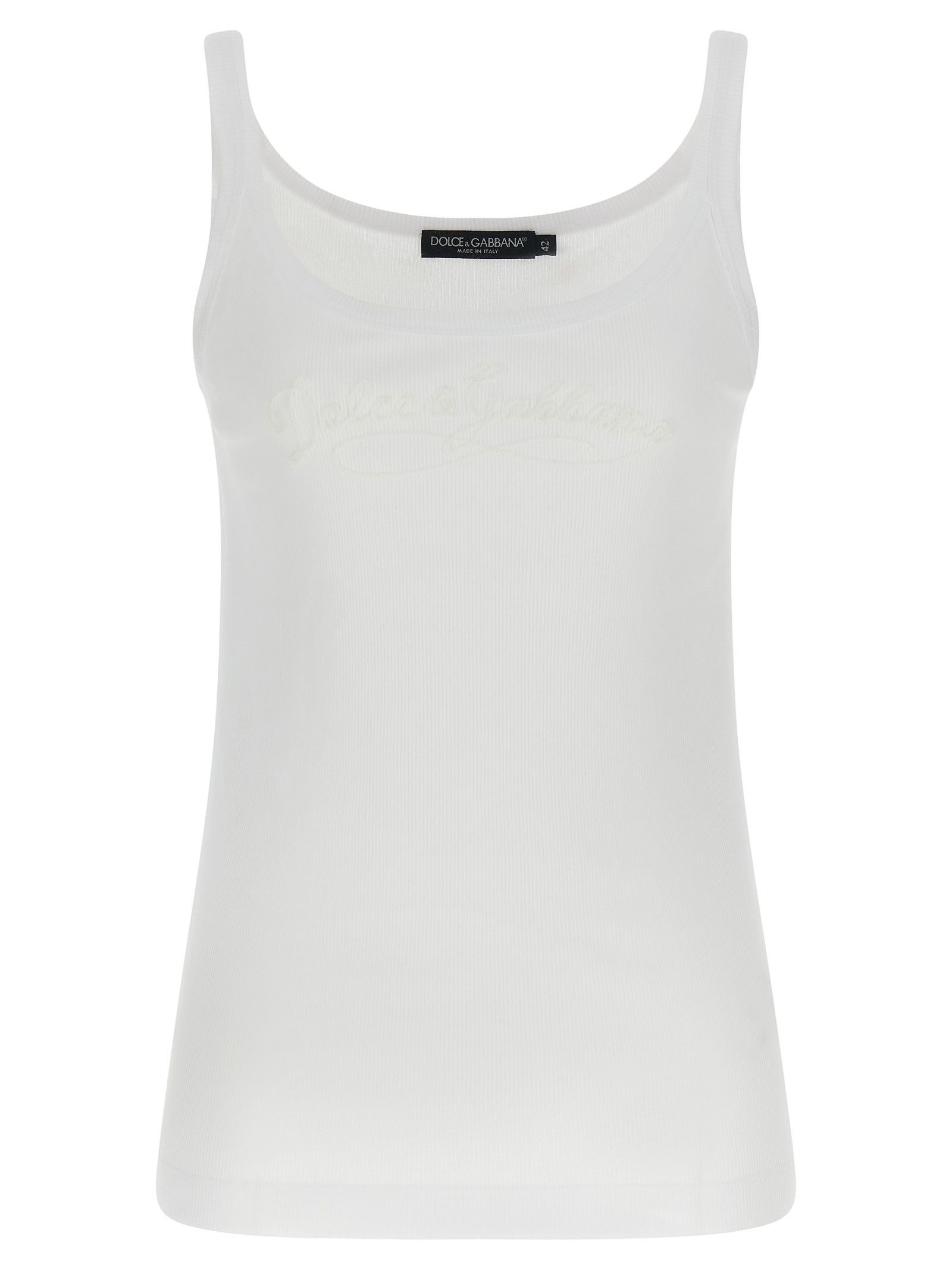 Dolce & Gabbana Logo embroidery tank top Size XS / US 0-2 / IT 36-38 - 1 Thumbnail