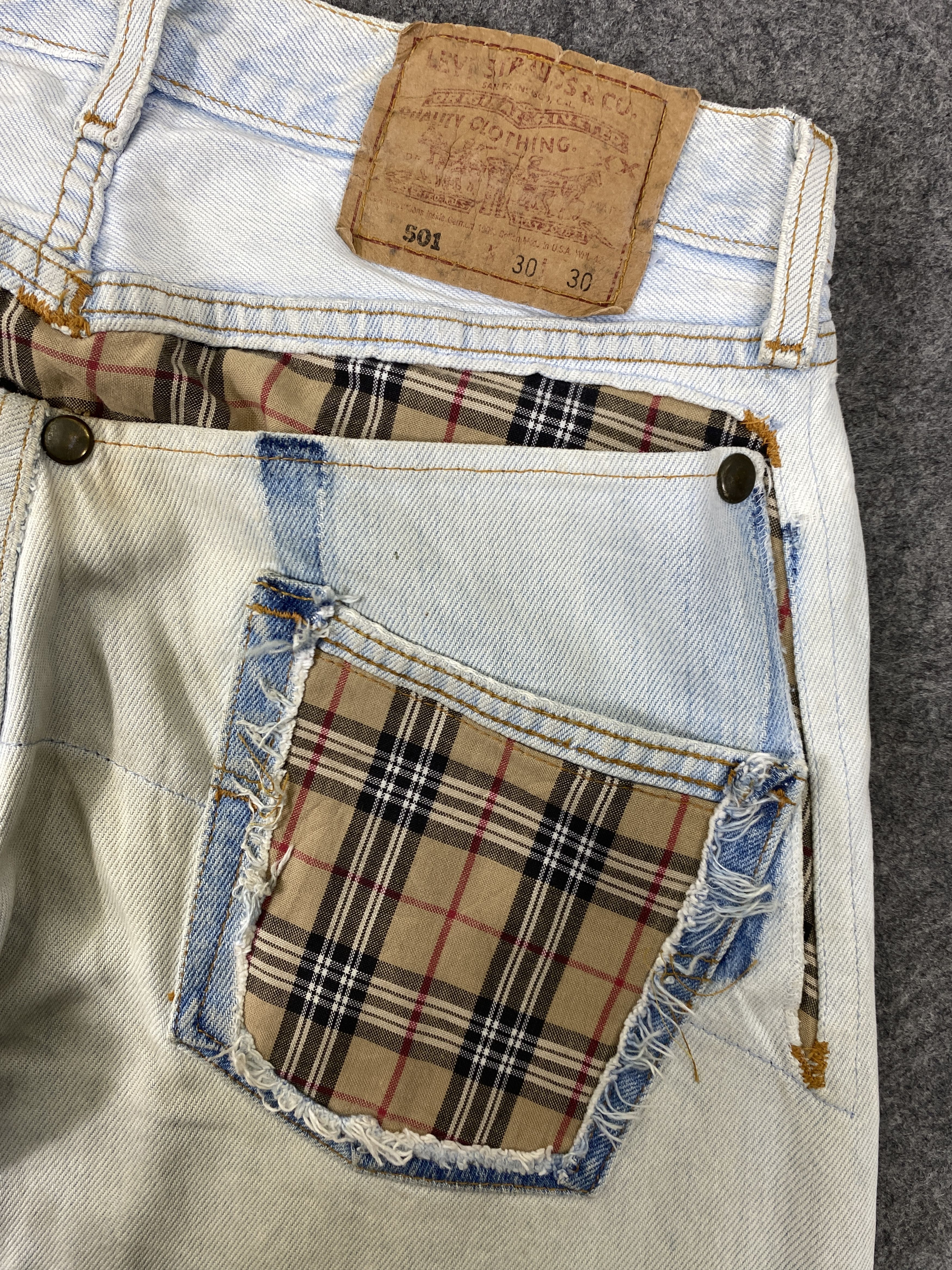 Levi's Light Blue Vintage Levis 501 Patchwork Jeans 29x28.5-JN3116 Size US 29 - 11 Thumbnail