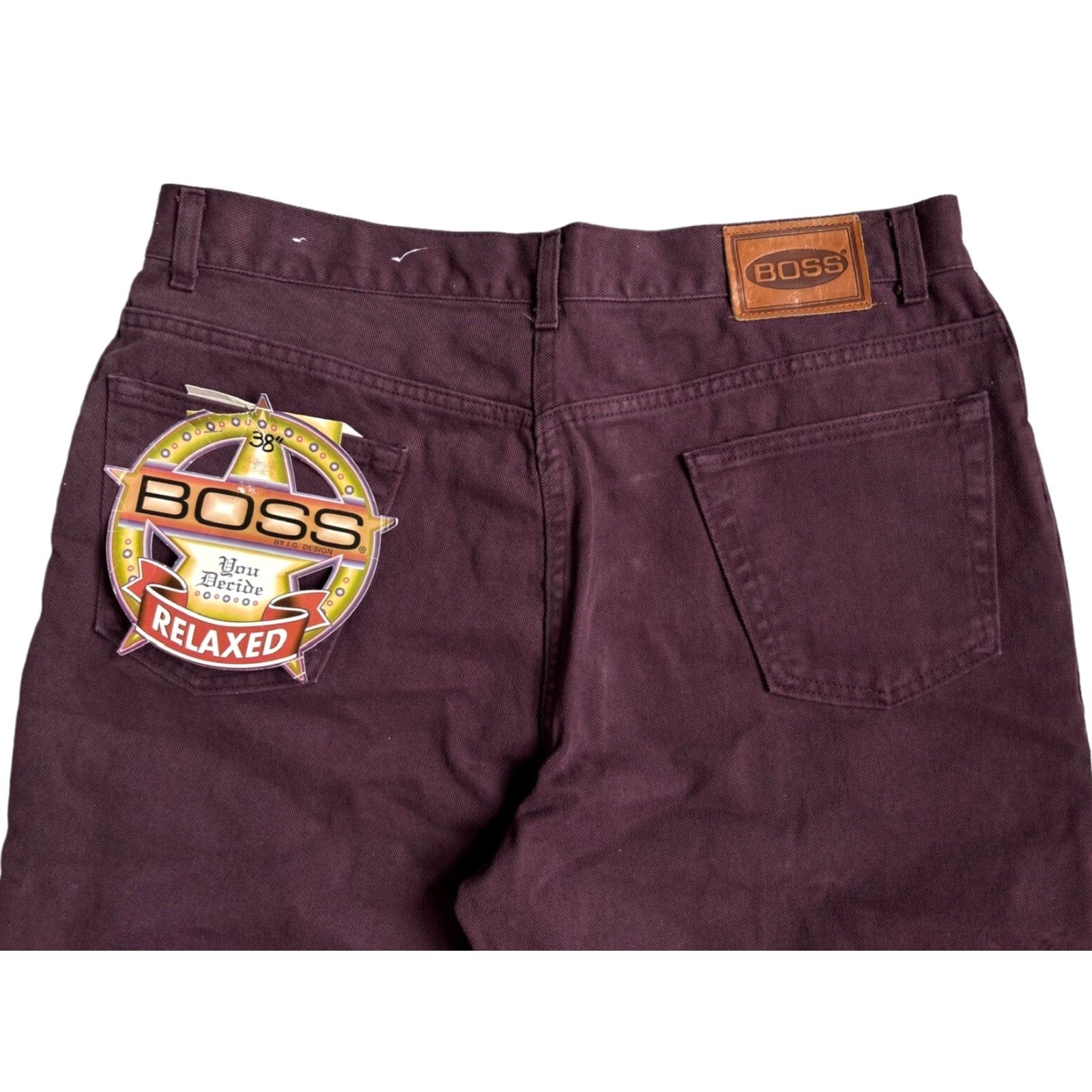 Vintage VINTAGE BOSS by IG design relaxed basic jean shorts Mens 38 Purple 90s USA NOS NWT, 12” rise, 11” inseam Size US 38 / EU 54 - 3 Thumbnail