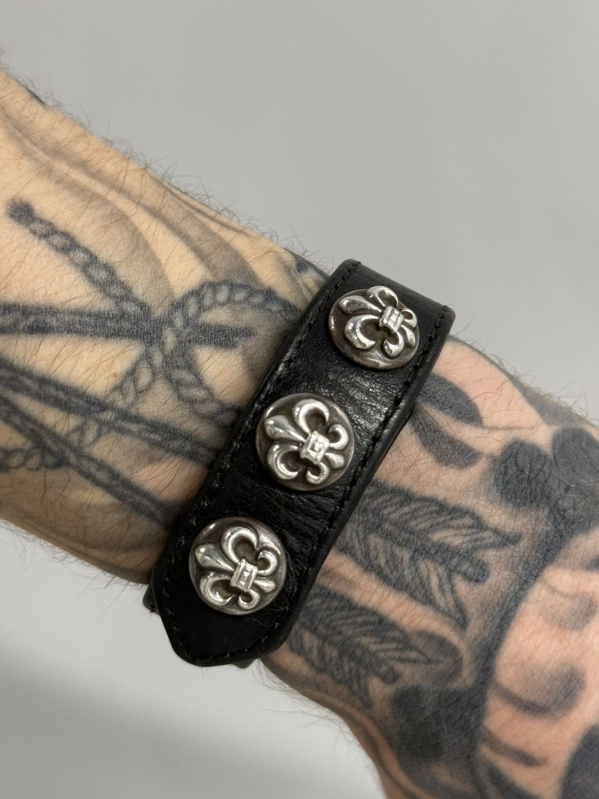 Chrome Hearts Chrome Hearts Adjustable Leather Silver Snap Bracelet Size ONE SIZE - 4 Thumbnail