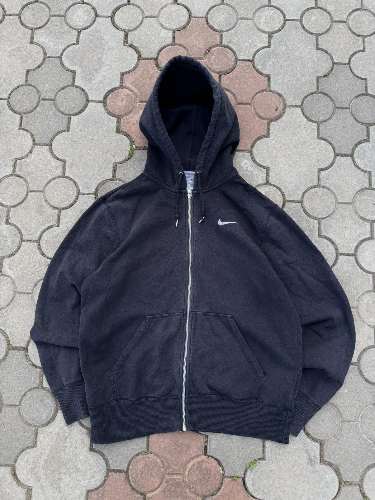 Nike × Vintage Vintage Nike Small Swoosh Y2K Zip Hoodie Size US M / EU 48-50 / 2 - 1 Thumbnail