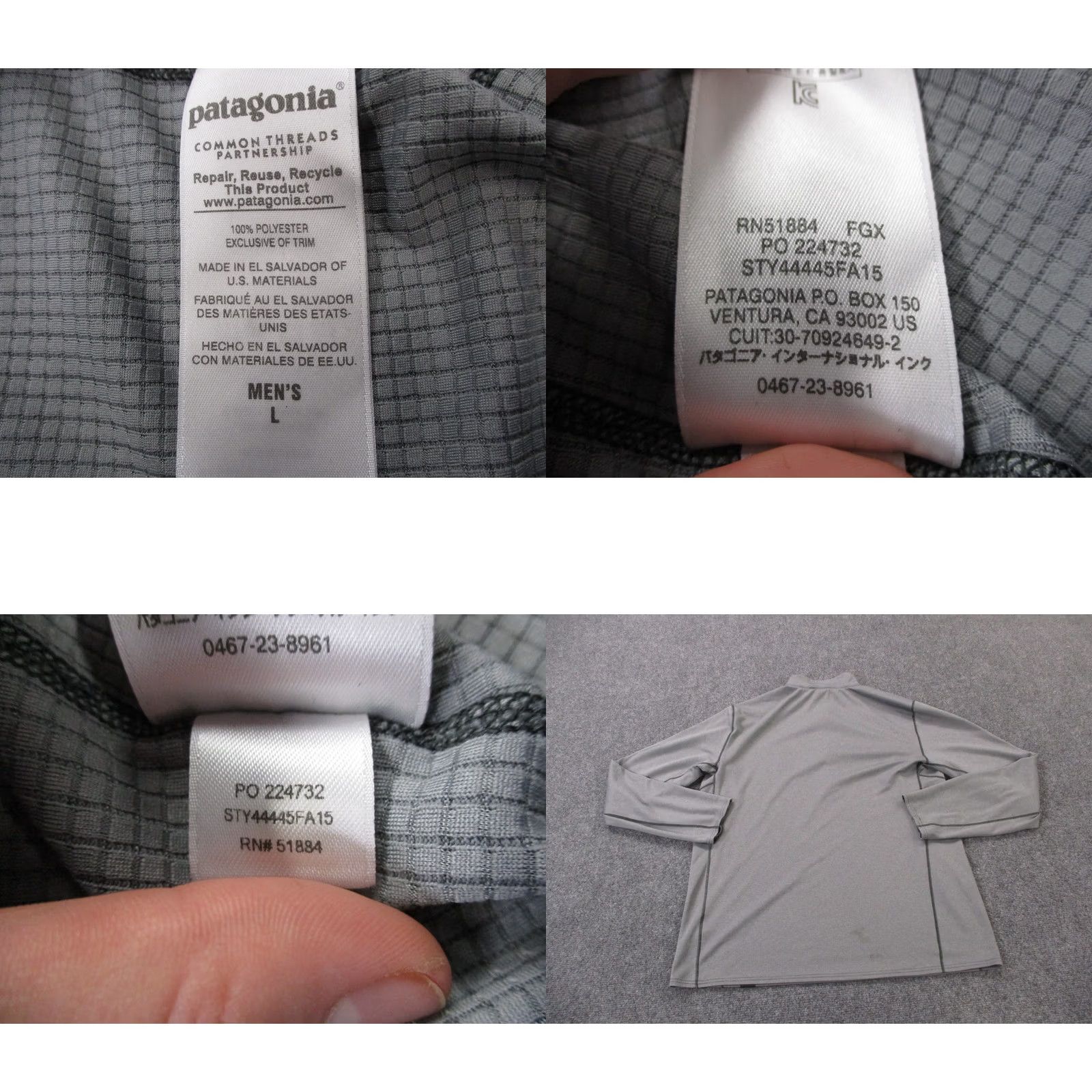 Patagonia Patagonia Jacket Mens L Gray Midweight Capilene Base Layer Hiking Camping 44445 Size US L / EU 52-54 / 3 - 8 Thumbnail