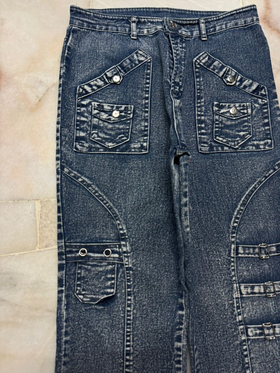 Tornado Mart 💥Bell Bottom💥Vintage Japanede Flared Washed Punk Jeans Size US 27 - 4 Thumbnail