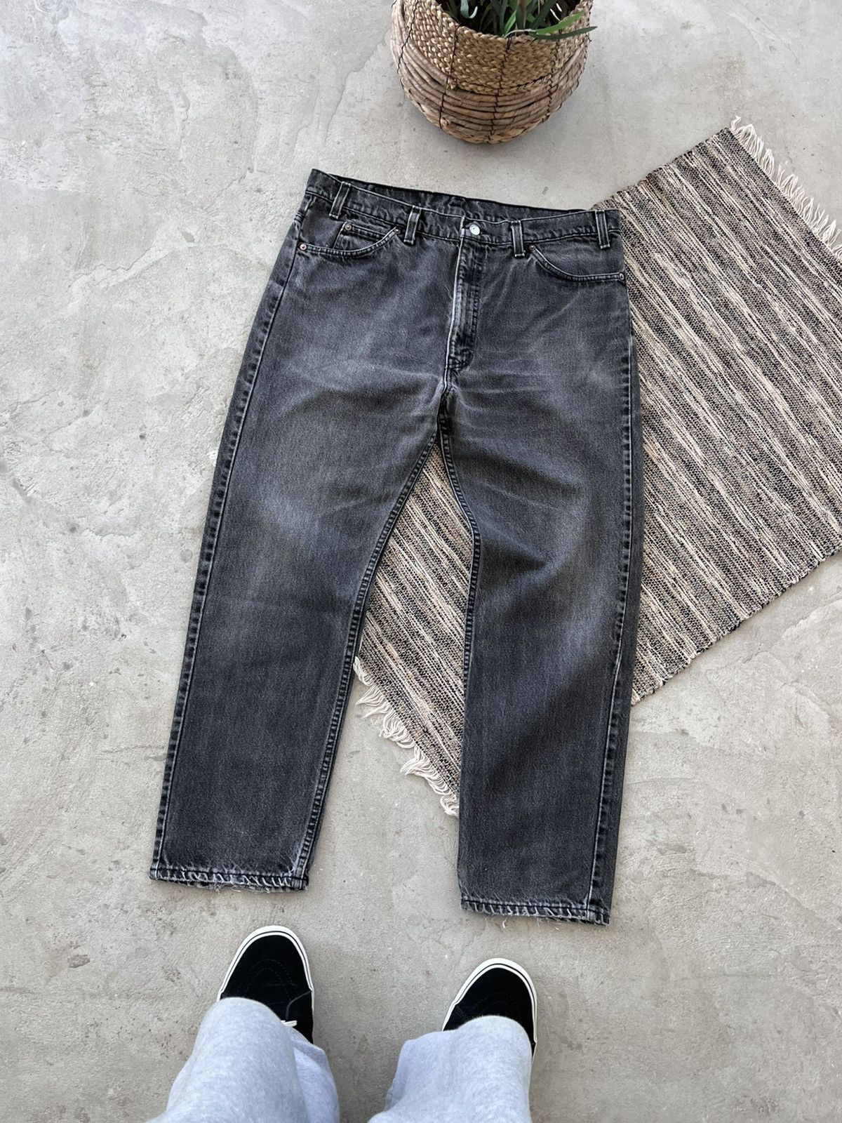 Levi's Vintage Levis 505 Denim Jeans 38x30 Grey Straight Fit Size US 38 / EU 54 - 2 Thumbnail