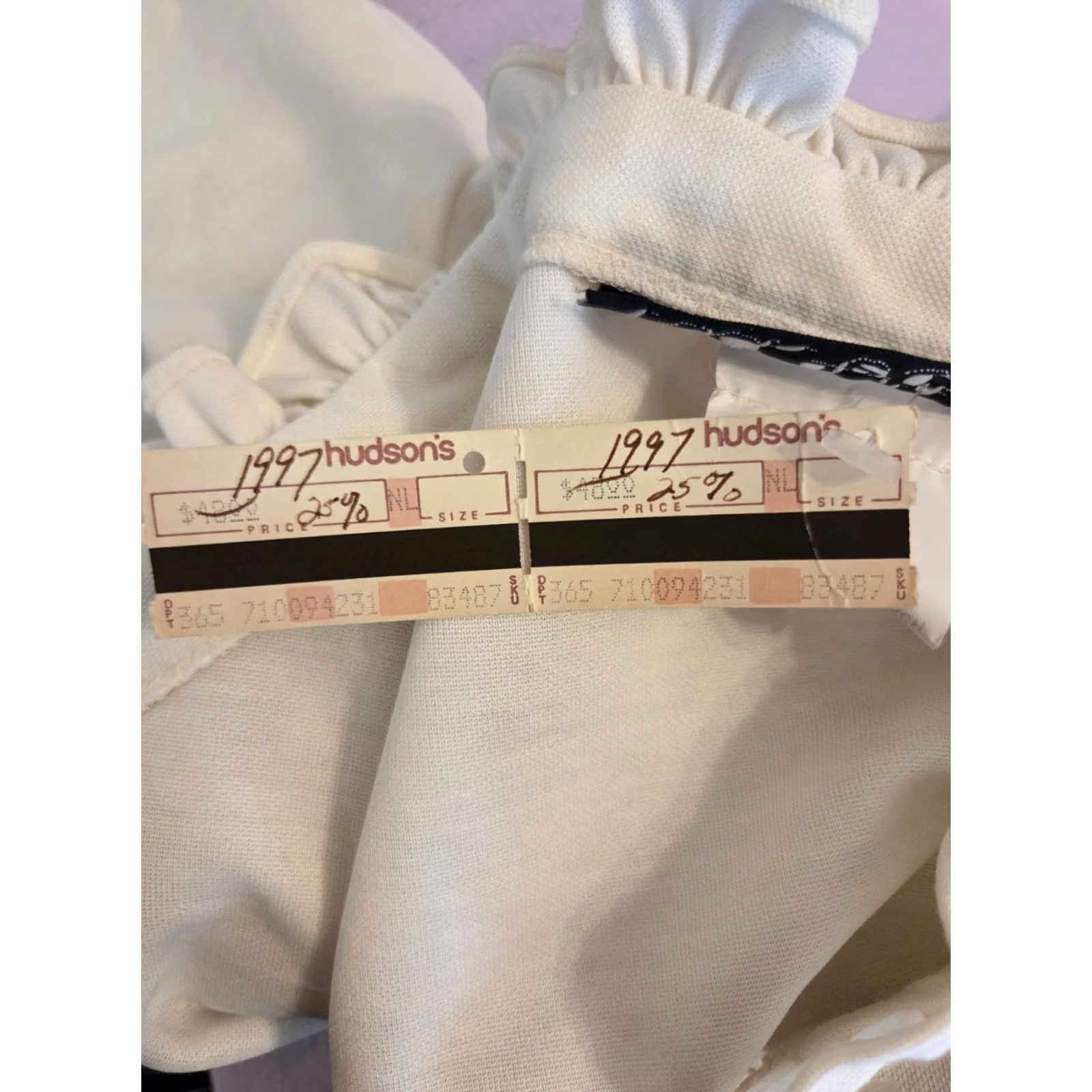 Vintage VINTAGE KC Petites 80s Ivory Dress A Line Belt Ruffle Collar 12P Petites Size XL / US 12-14 / IT 48-50 - 7 Thumbnail