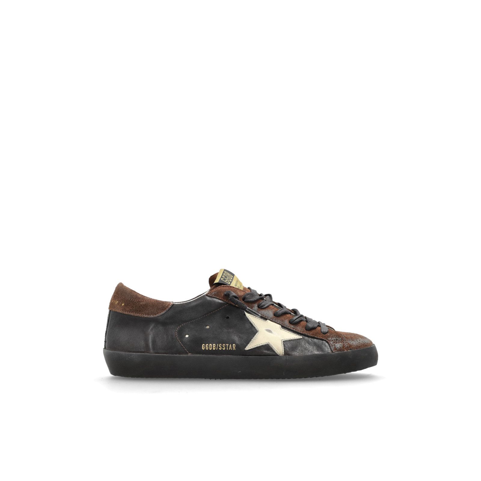 GOLDEN GOOSE Men's Super-Star Black/Brown Sneakers New (Men'