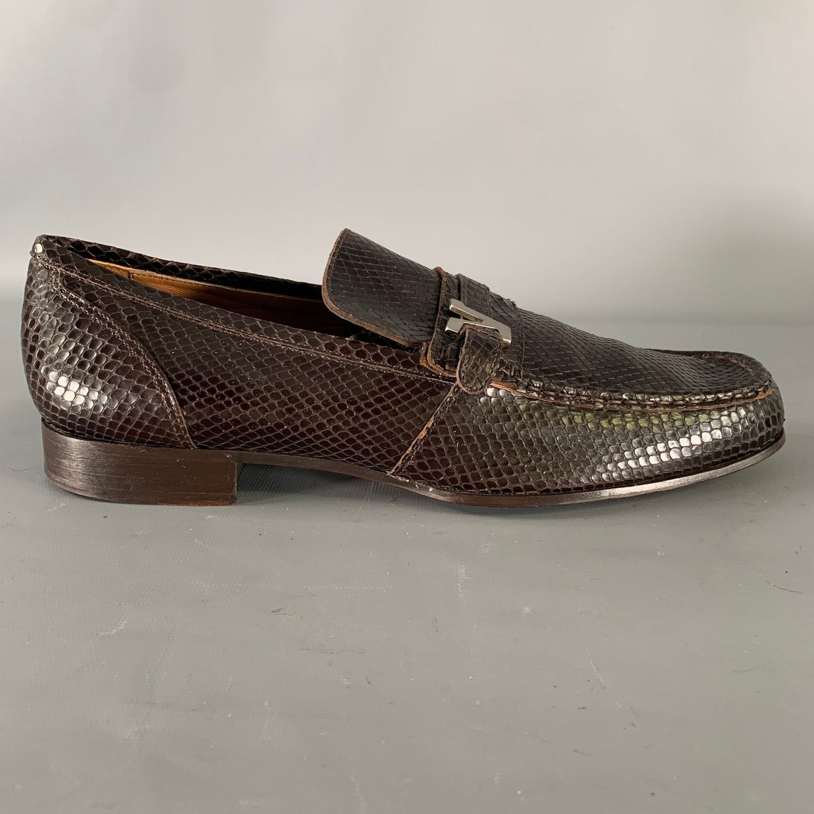 Versace GIANNI VERSACE Size 10 Brown Python Loafer Loafers Size US 10 / EU 43 - 2 Thumbnail