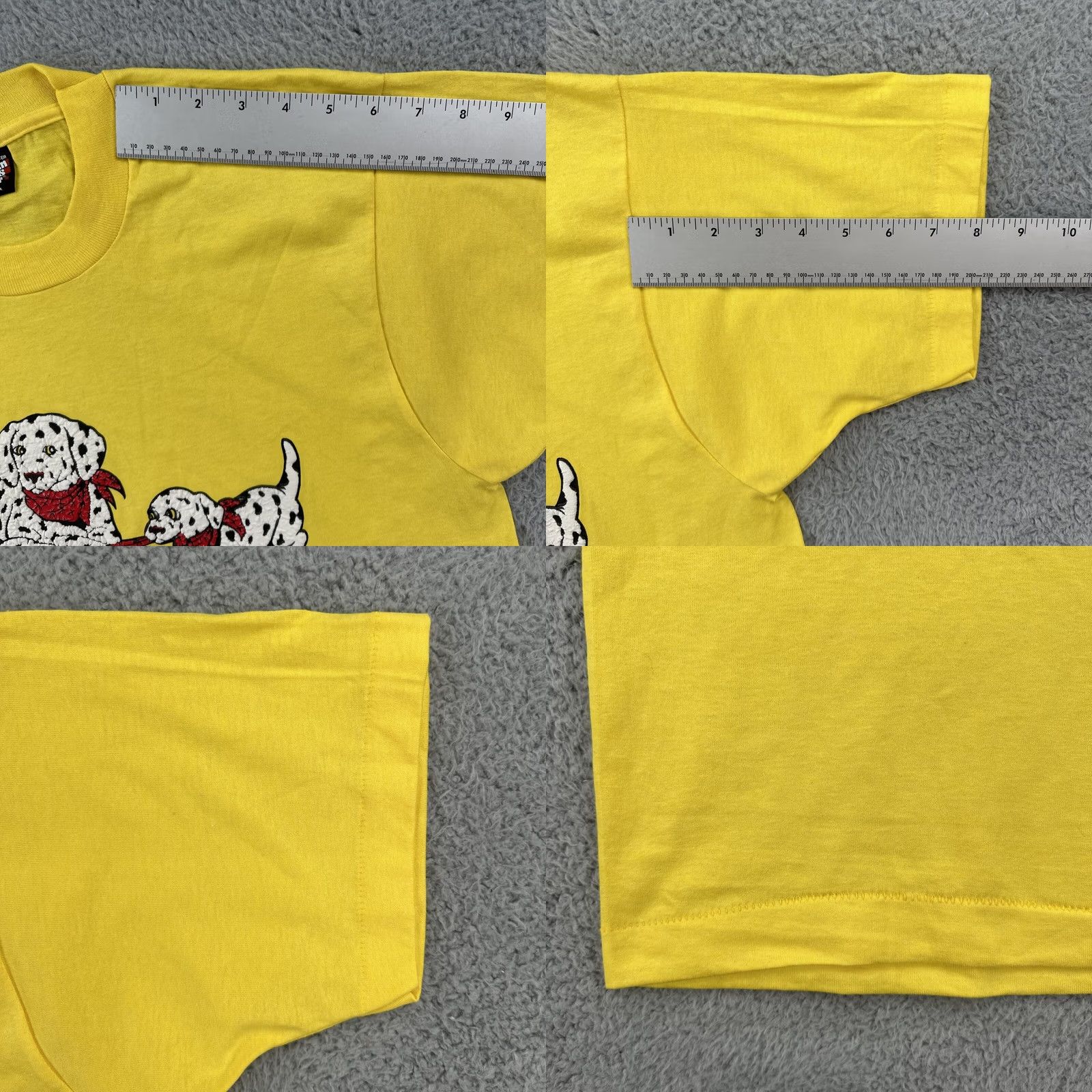 Vintage Vtg Screen Stars Best T-Shirt Yellow Dalmatian Puffy Print USA Made Crew Neck L Short Sleeve Men’s Size L Size US L / EU 52-54 / 3 - 9 Thumbnail
