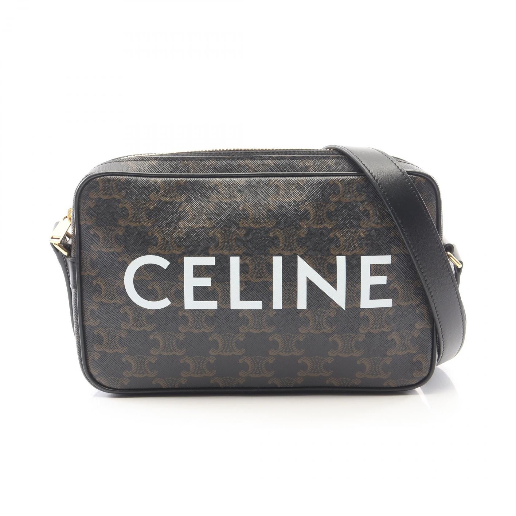 Celine Celine CELINE Triomphe PVC Coated Canvas Leather Messenger Bag Plastic / Synthetic Shoulder Bag 194502CIM DUTY FREE for USA Size ONE SIZE - 1 Thumbnail