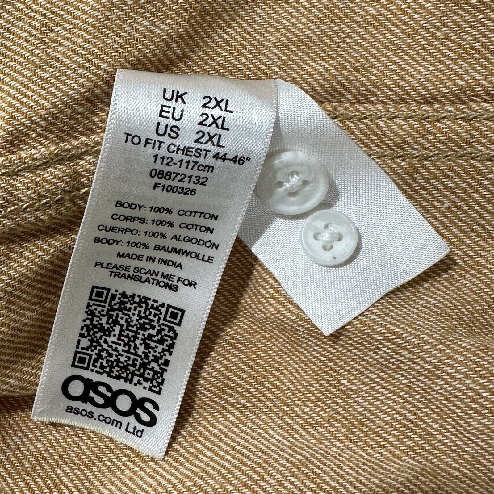 UNTUCKit ASOS XXL Button Down Pocket Dress Shirt Light Orange Size US XXL / EU 58 / 5 - 4 Thumbnail