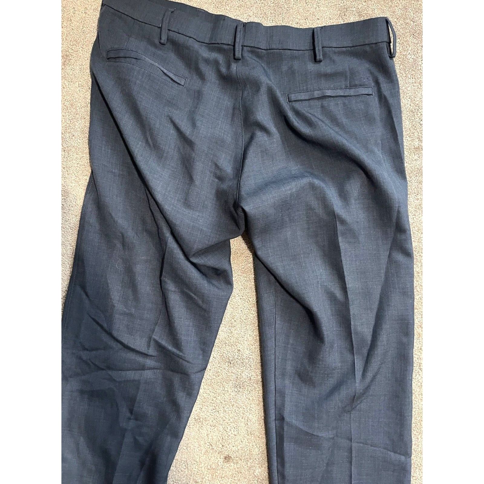 Haggar VINTAGE Haggar H26 Men's Chino Pants - Blue Cotton Blend Flat Front Straight Leg Regular Fit Size 36x30 Size US 36 / EU 52 - 4 Thumbnail