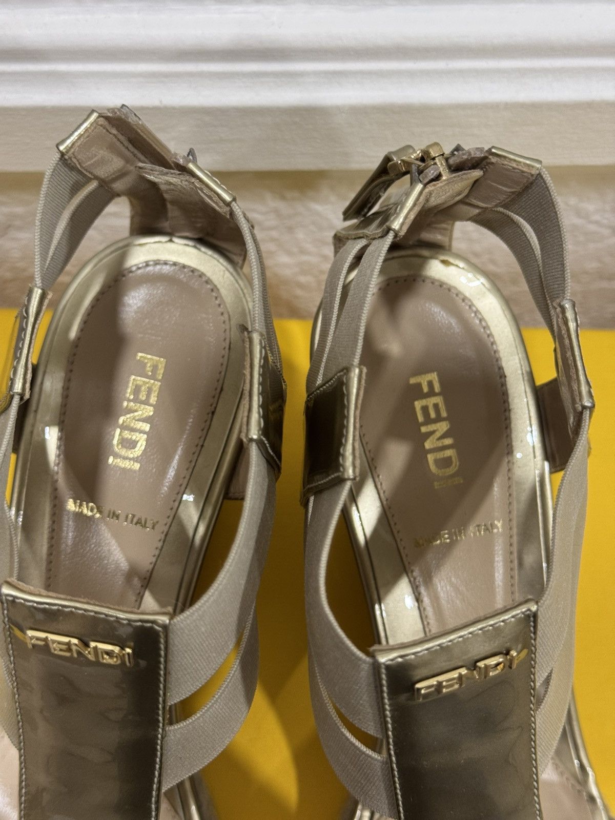 Fendi Fendi Zeppa Vernice + Elastico Wedge Sandals Size US 6 / IT 36 - 5 Thumbnail