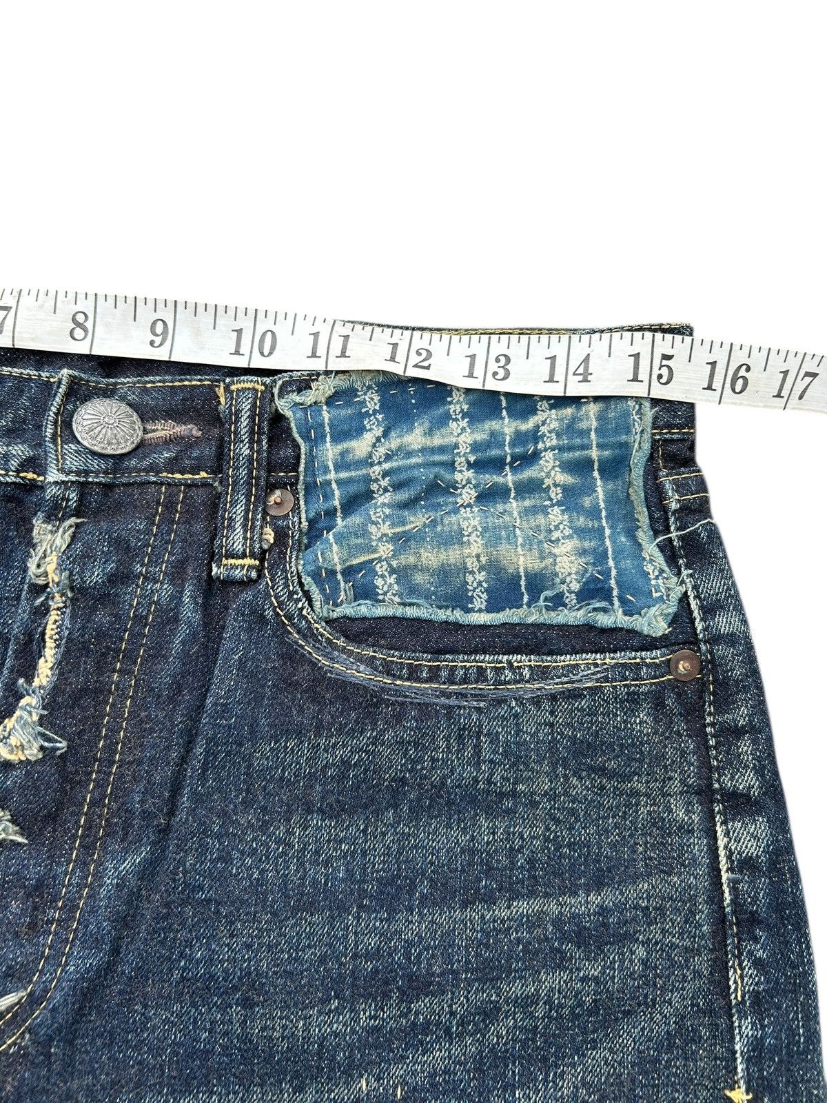 Kapital Kapital Kountry BORO Selvedge Denim Shorts (Kiro Hirata) Size US 31 - 20 Thumbnail