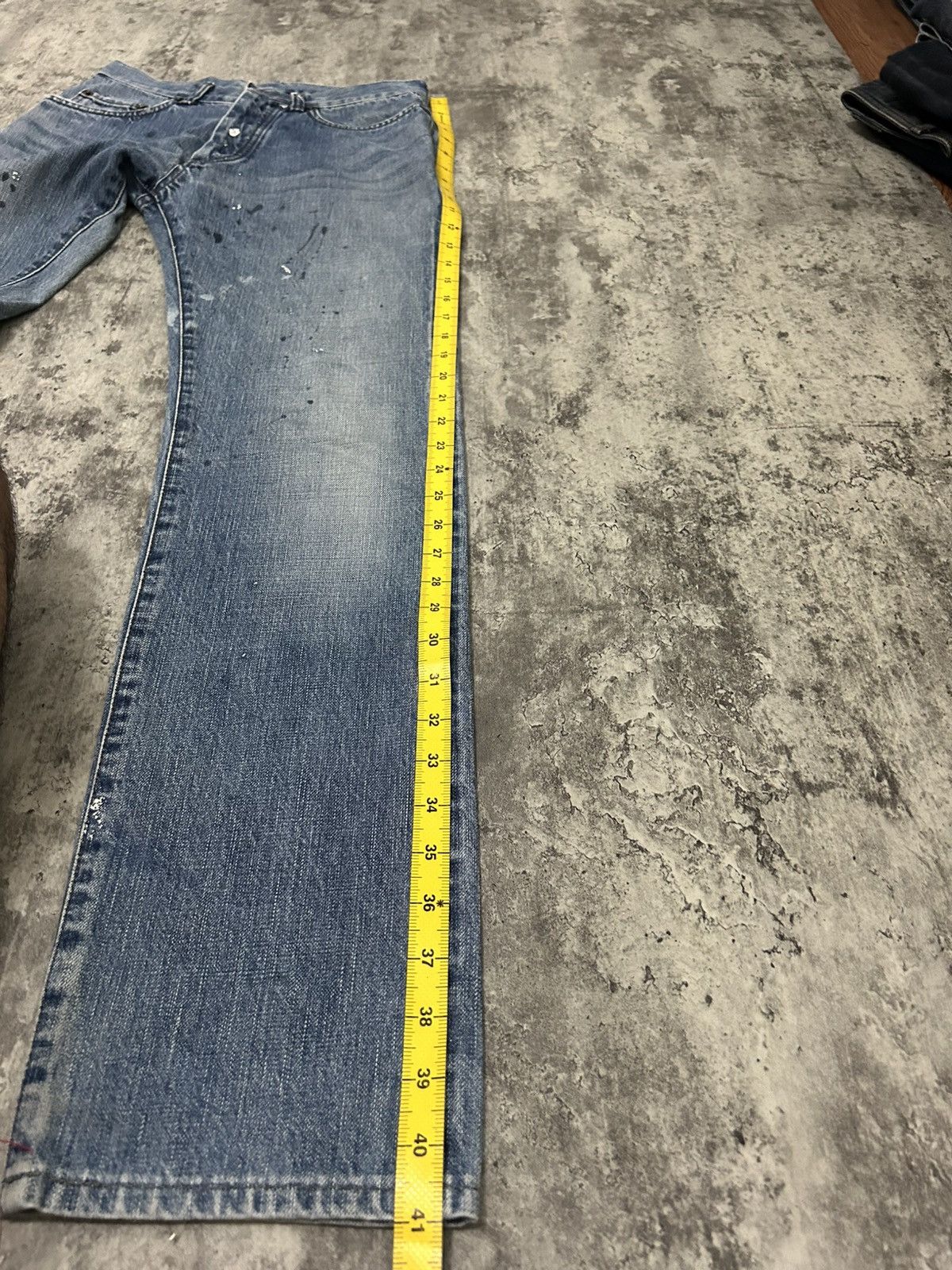 Alberto × Japanese Brand × Jean Vintage Alberto Paris Paint Selvedge Distressed jeans Size US 27 - 21 Thumbnail