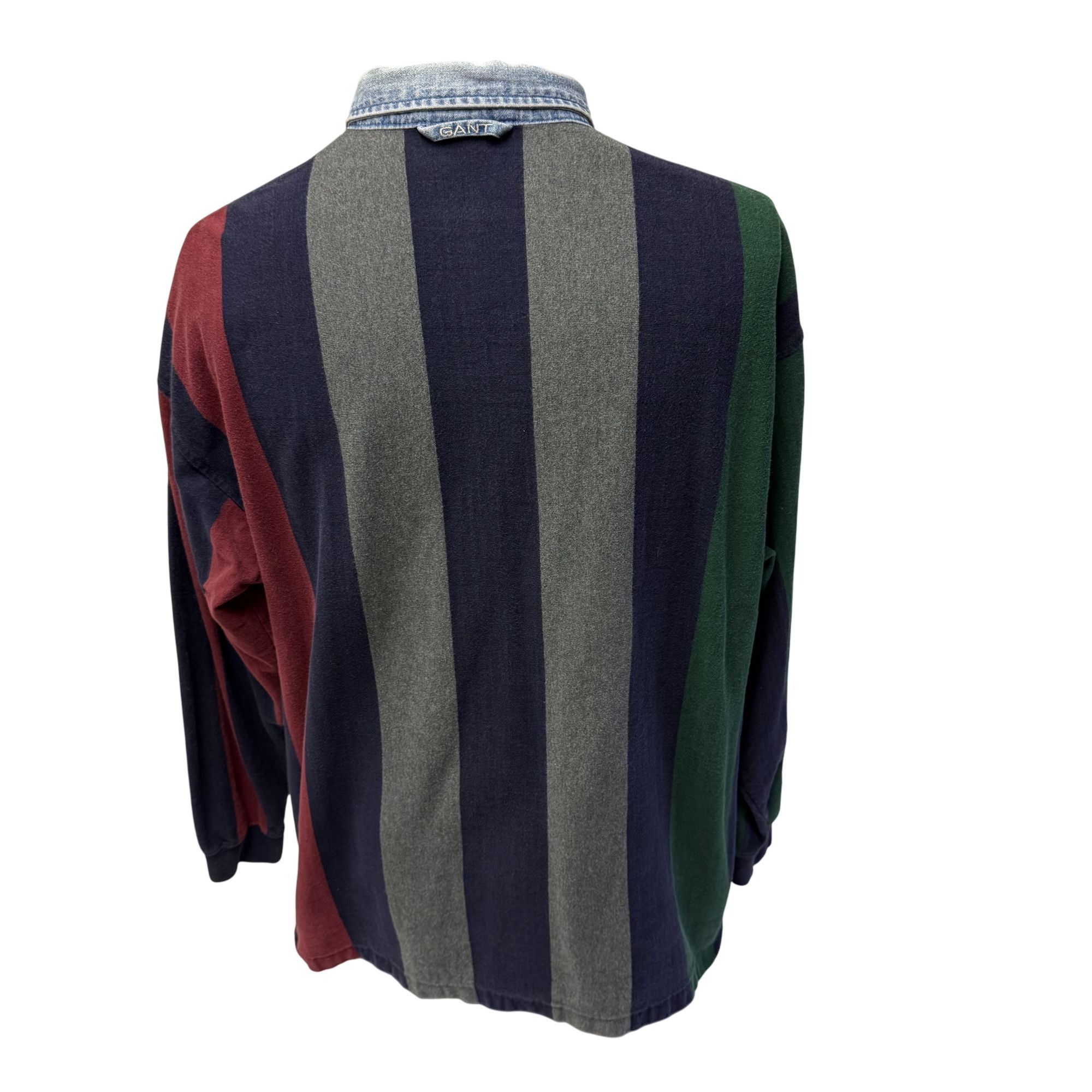 Gant Vtg Gant COLORBLOCK STRIPE Logo Crest Streetwear Polo Rugby Size US L / EU 52-54 / 3 - 4 Thumbnail