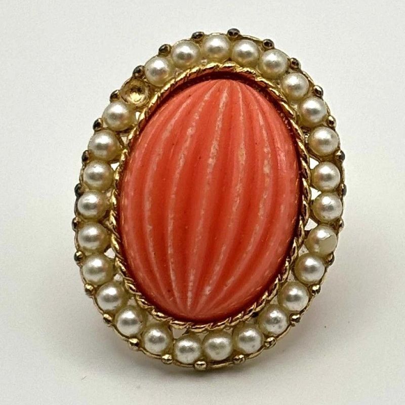 Other Gold & Pink Pearl Ring Size ONE SIZE - 3 Thumbnail