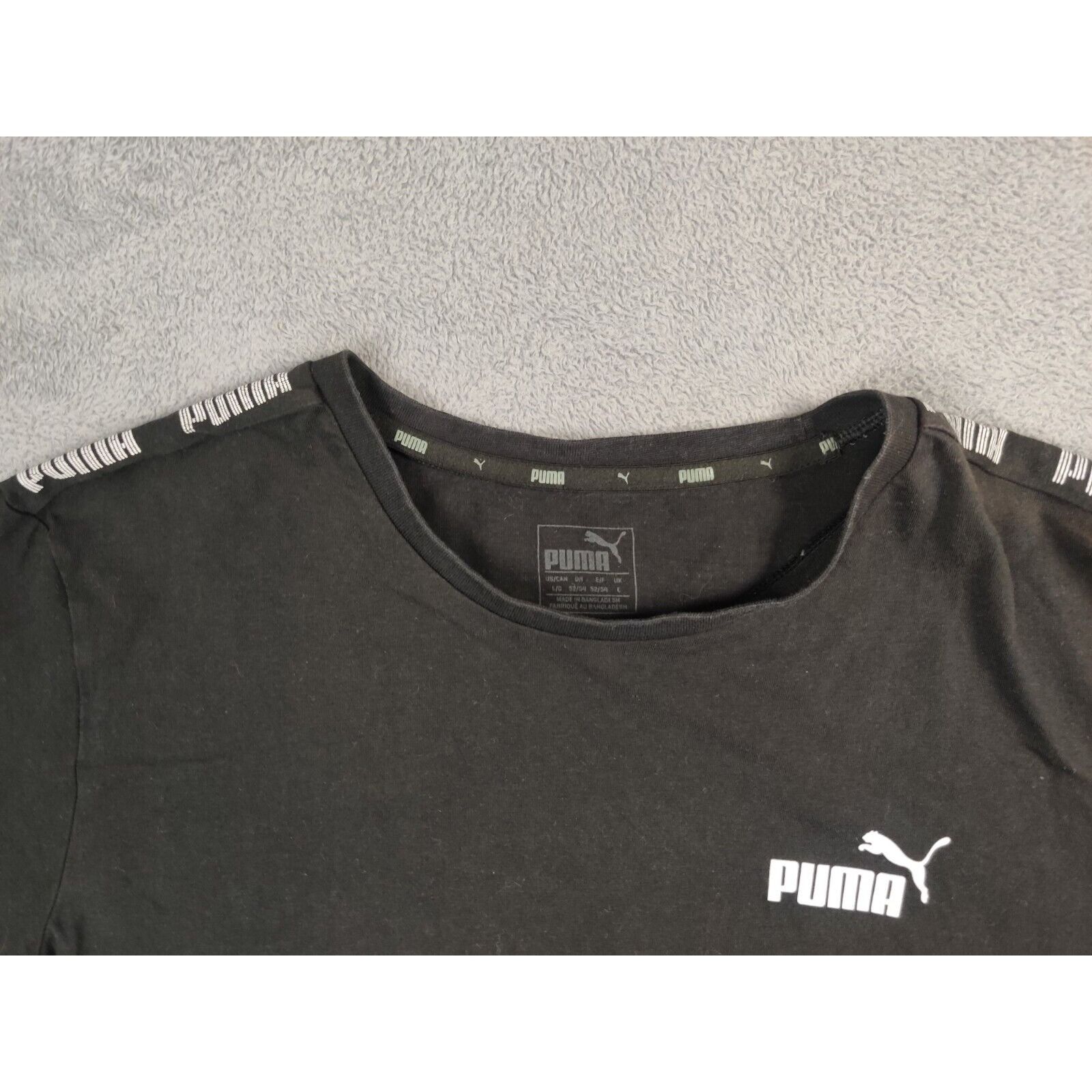 Puma PUMA Shirt Adult Mens Large Black White Spell Out Logo Size US L / EU 52-54 / 3 - 9 Thumbnail