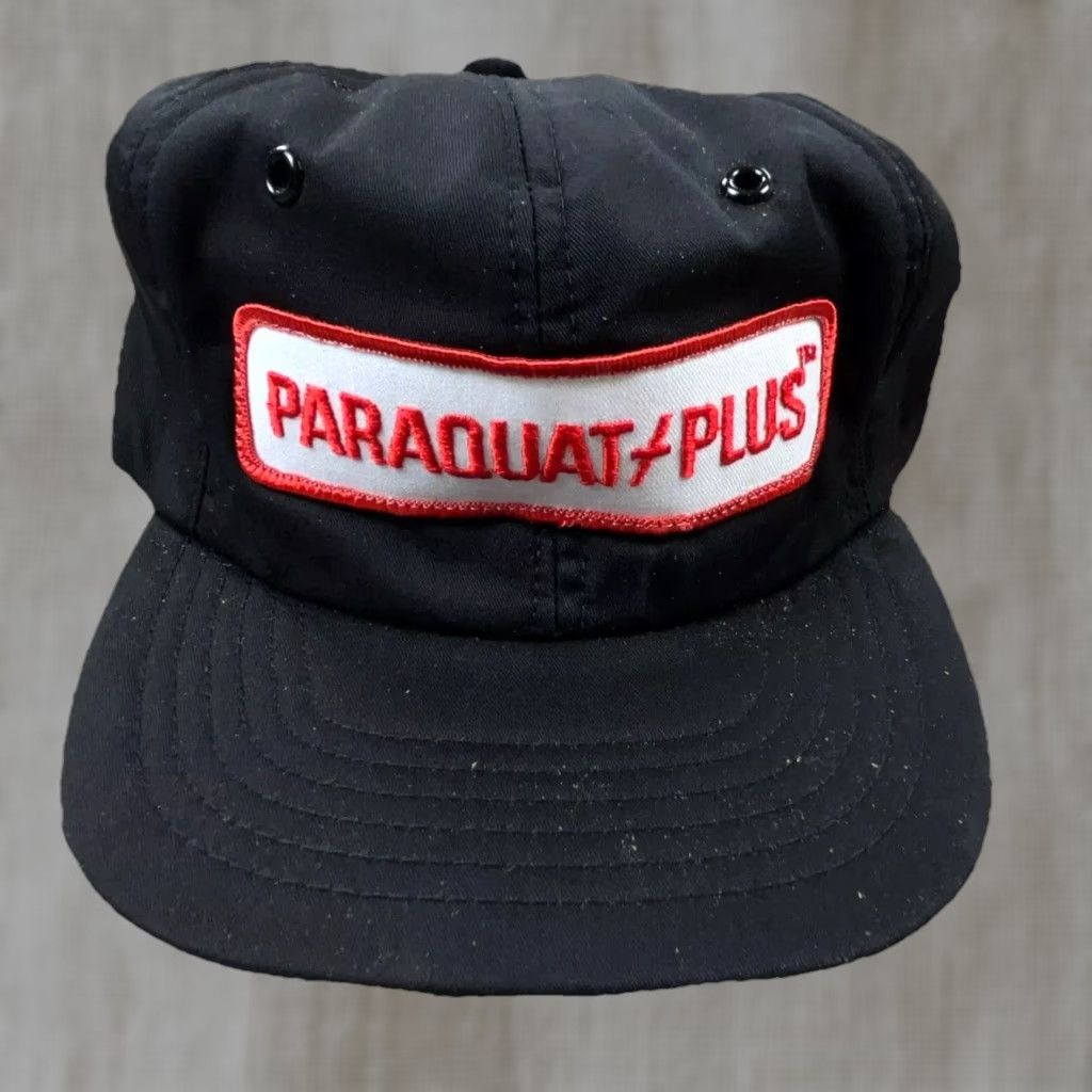 Vintage VINTAGE Farming Trucker Hat Cap Snapback Black USA Seed Crop Farm 1980s 90s G Trucker Hat Men Adjustable Size ONE SIZE - 1 Thumbnail