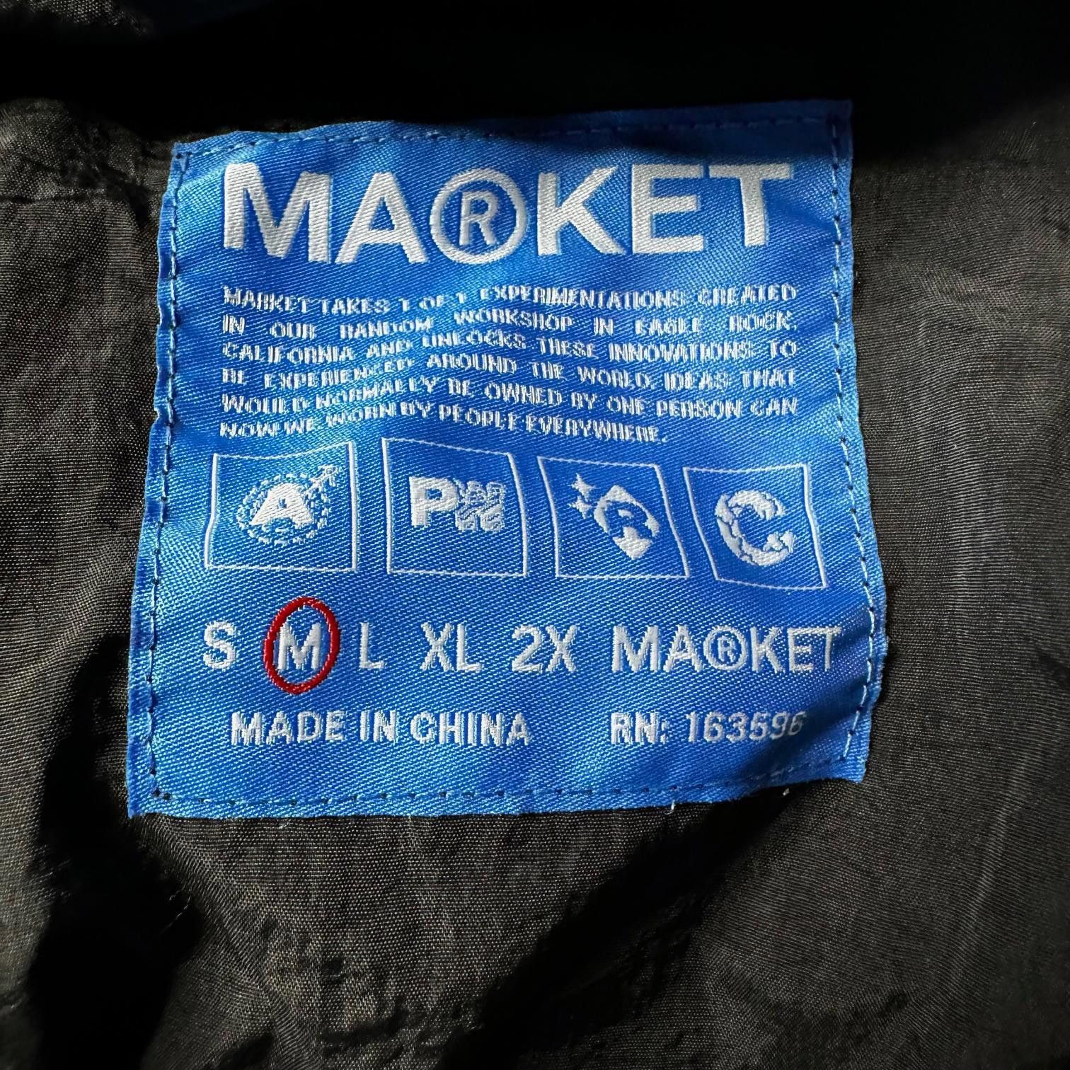 Market NWOT Market Injuries Track Jacket in Black/ Blue Unisex Sz M Size US S / EU 44-46 / 1 - 7 Thumbnail