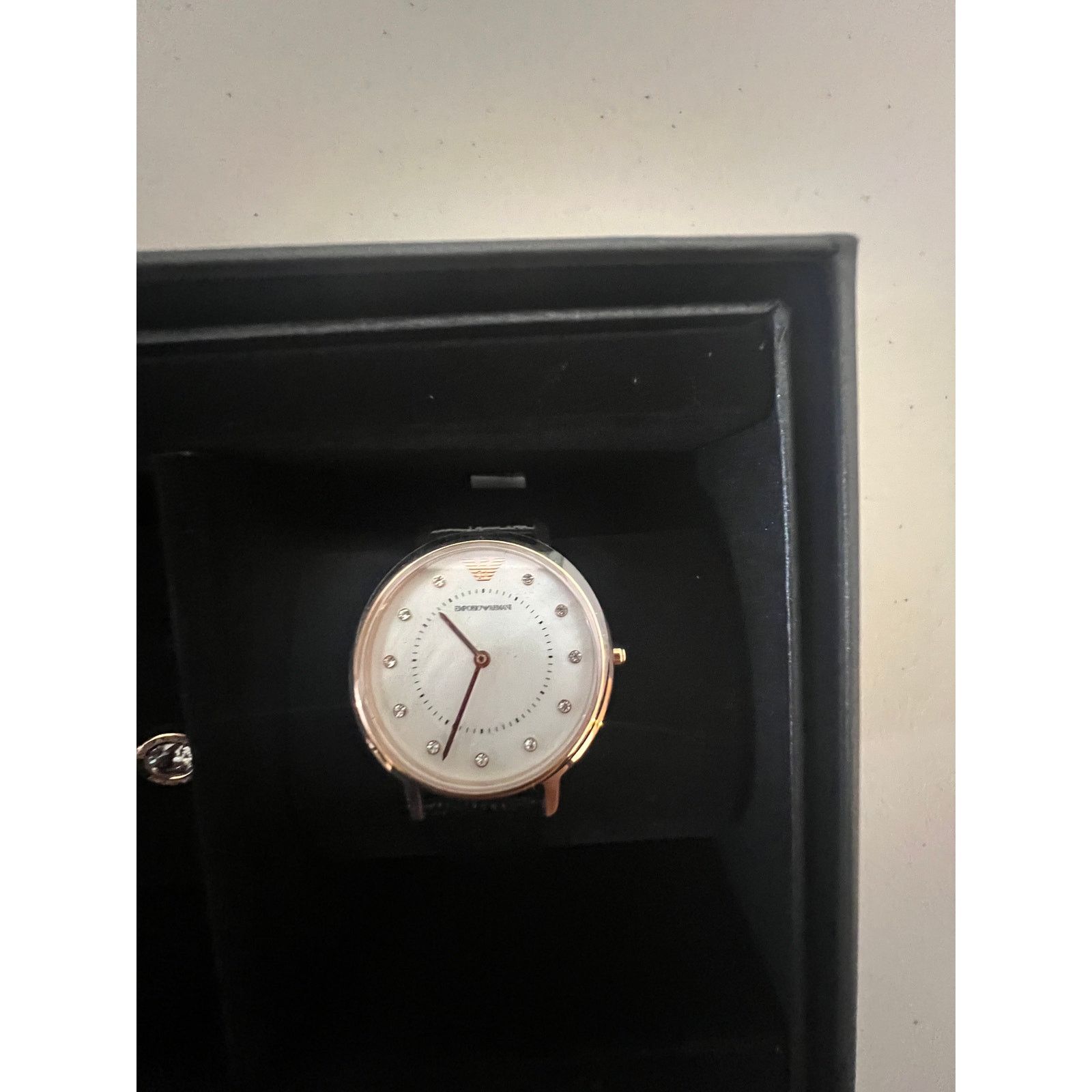 Emporio Armani Emporio Armani AR80011 Two-Hand Black Leather Watch Size ONE SIZE - 2 Thumbnail