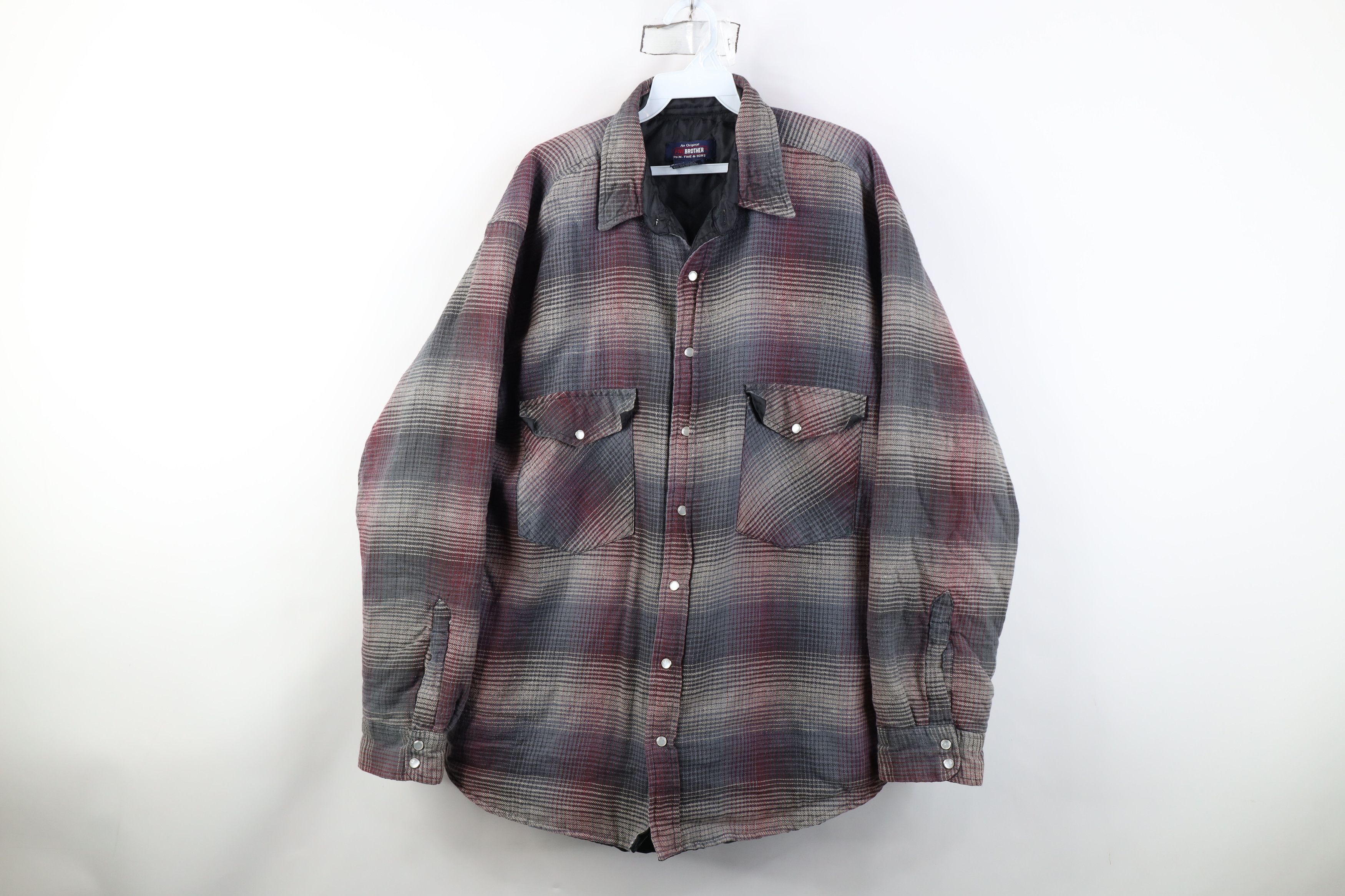 FiveBrother Vintage 90s Five Brother Flannel Snap Button Shirt Jacket Size US L / EU 52-54 / 3 - 1 Thumbnail
