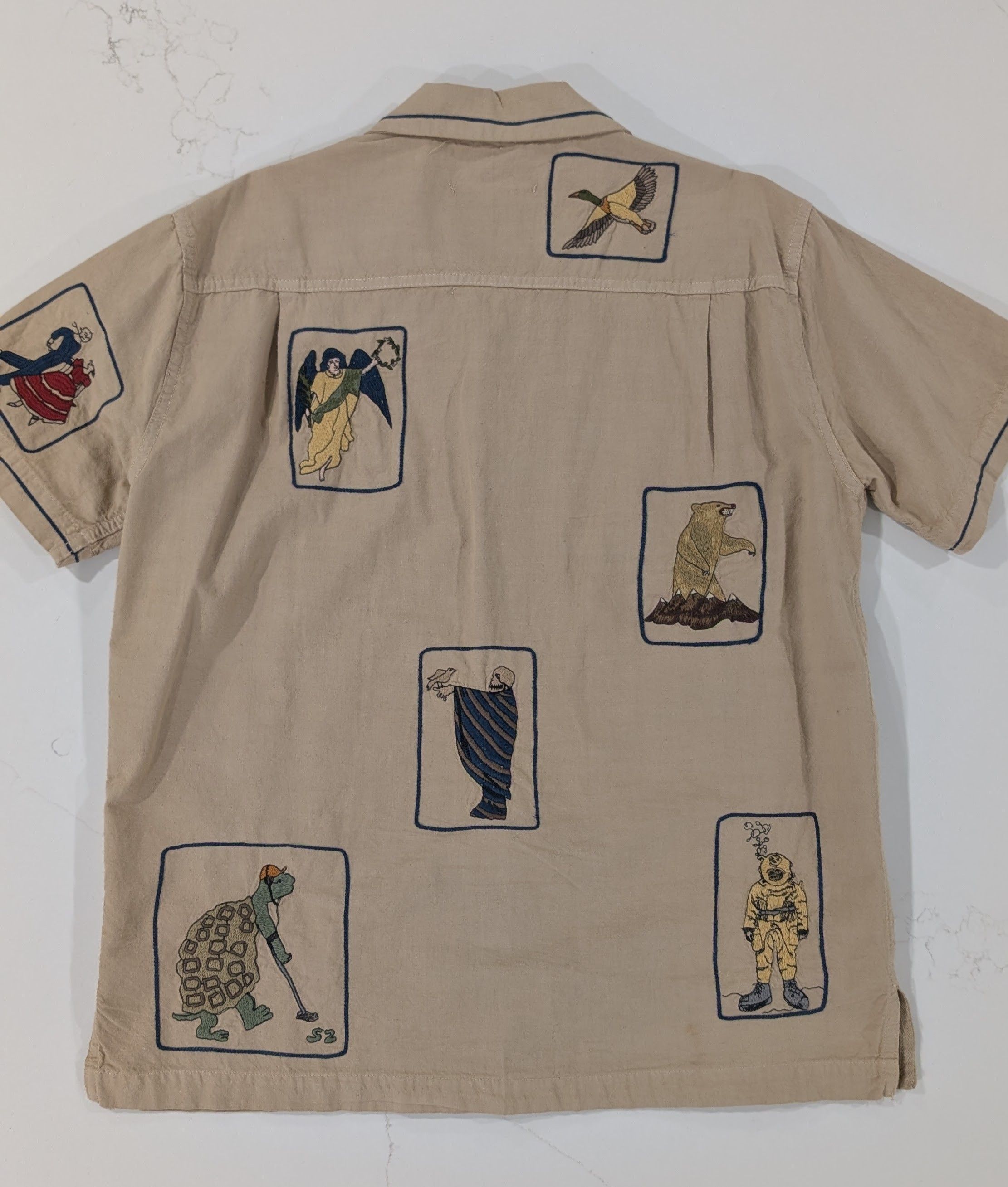 Samuel Zelig Box Camp Shirt Embroidered Art