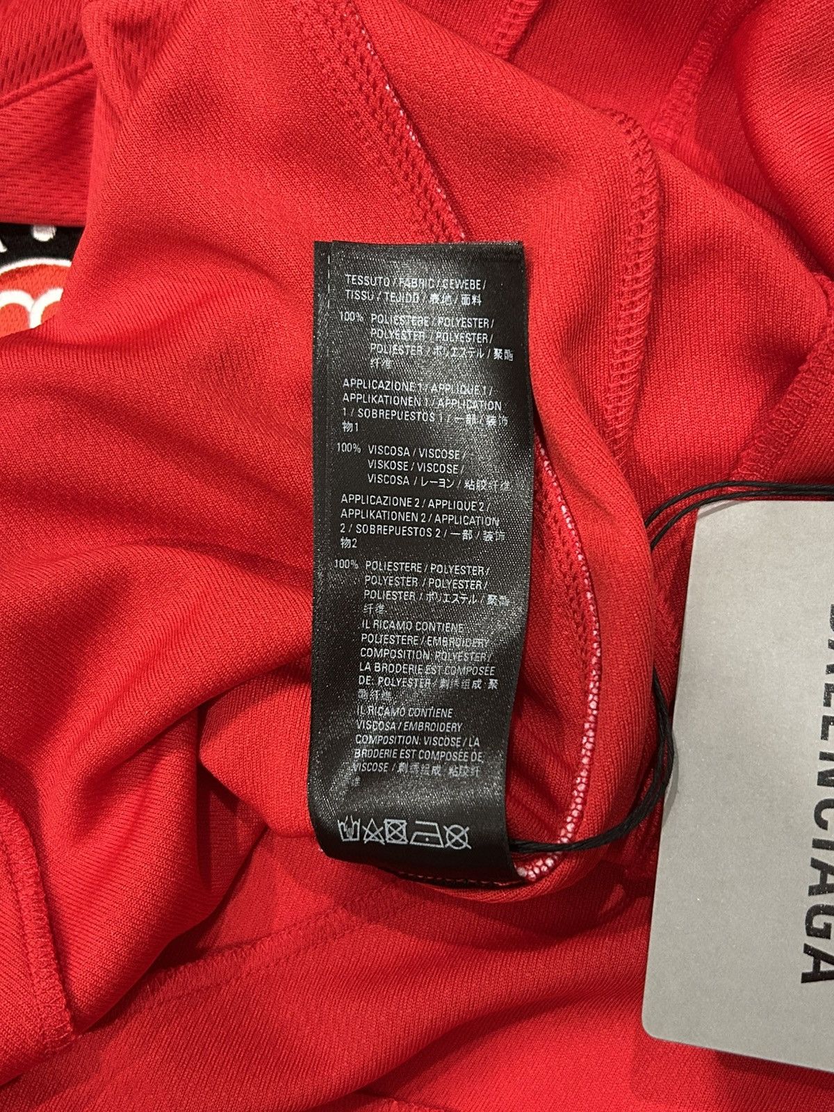 Balenciaga RED & WHITE LOGO SOCCER T-SHIRT Size US XS / EU 42 / 0 - 12 Thumbnail