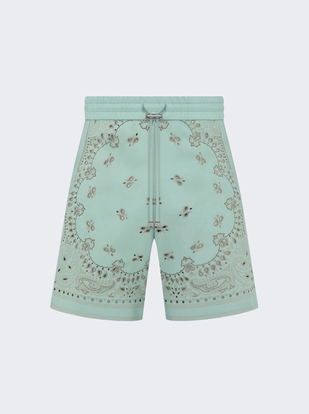 Amiri o1mle0426 Leather Bandana Shorts in Mint Green Size US 40 / EU 56 - 1 Thumbnail