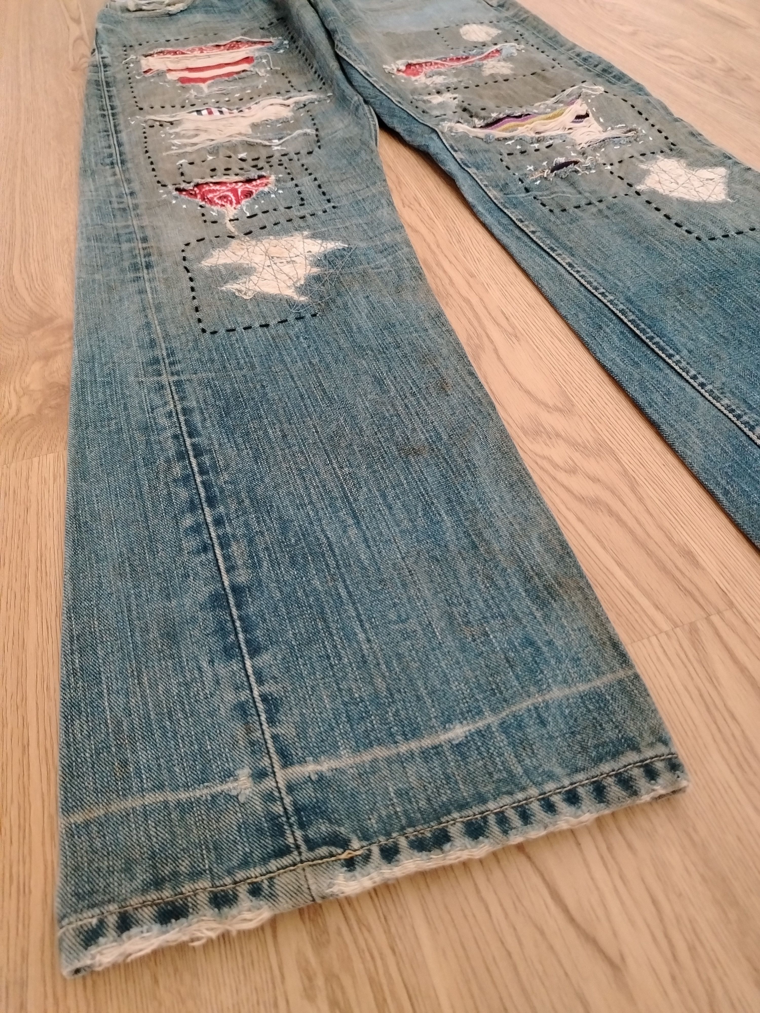 Sugar Cane Sugar Cane Jeans Vintage Sashiko Patches Size US 32 / EU 48 - 3 Thumbnail