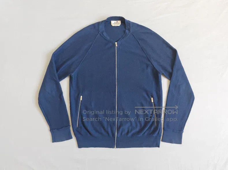 Other Hermes Men's cashmere jacket, dark blue, 60% cashmere + 40 Size US S / EU 44-46 / 1 - 1 Thumbnail