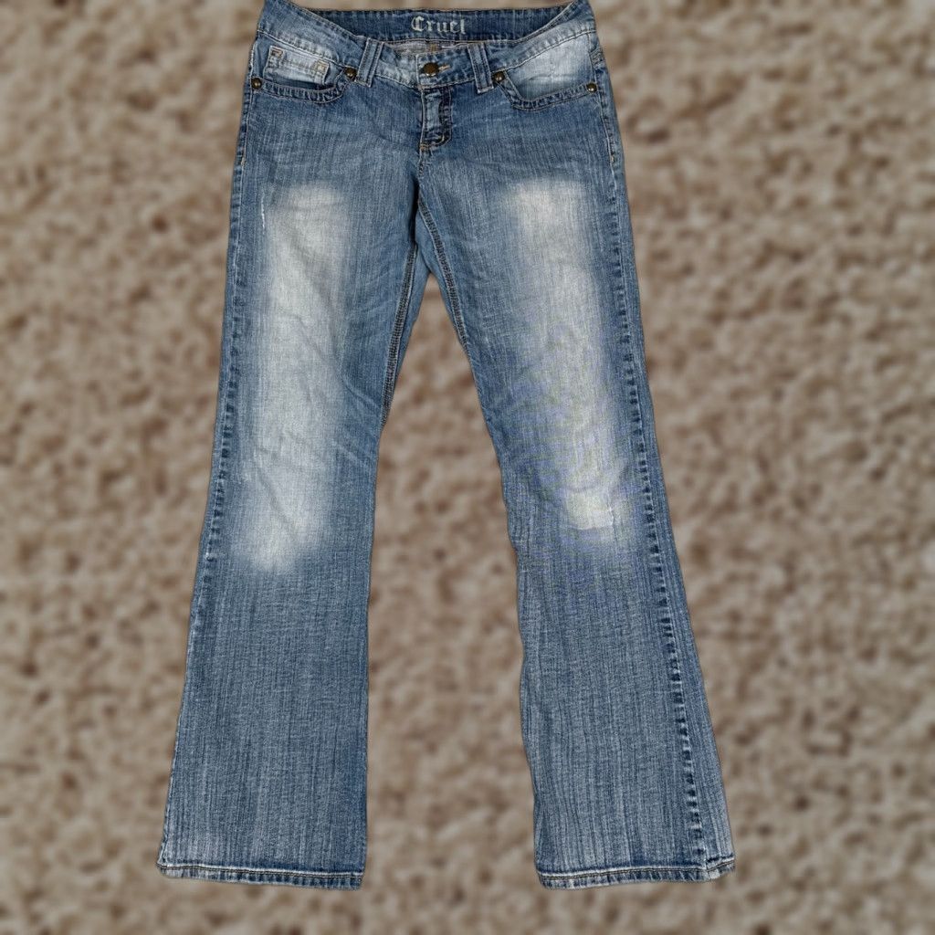Vintage Cruel Girl Jeans Womens 11 L Blue Denim Bootcut Embroidered 33x32 Size 32" / US 10 / IT 46 - 1 Thumbnail