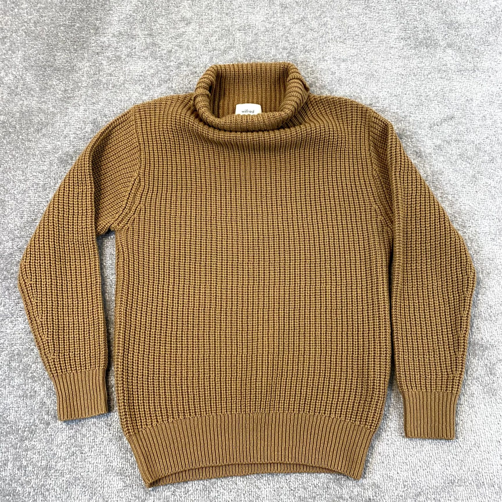 Vintage ARITZIA Wilfred Wool Sweater Womens XS Brown Turtleneck Pullover Fine Merino Size XS / US 0-2 / IT 36-38 - 5 Thumbnail