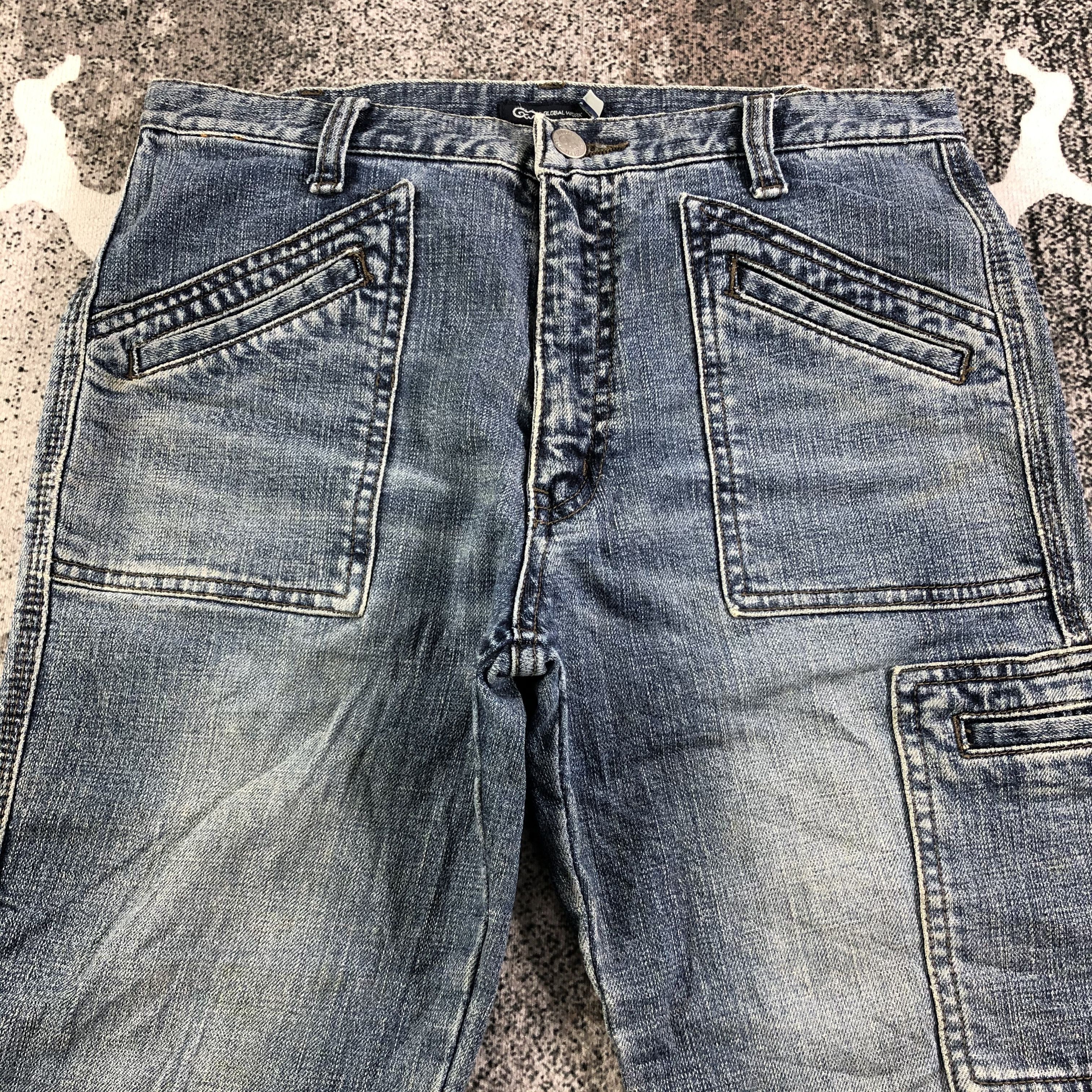 Japanese Brand Global Work Cargo Jeans KJ2124 Size US 29 - 3 Thumbnail