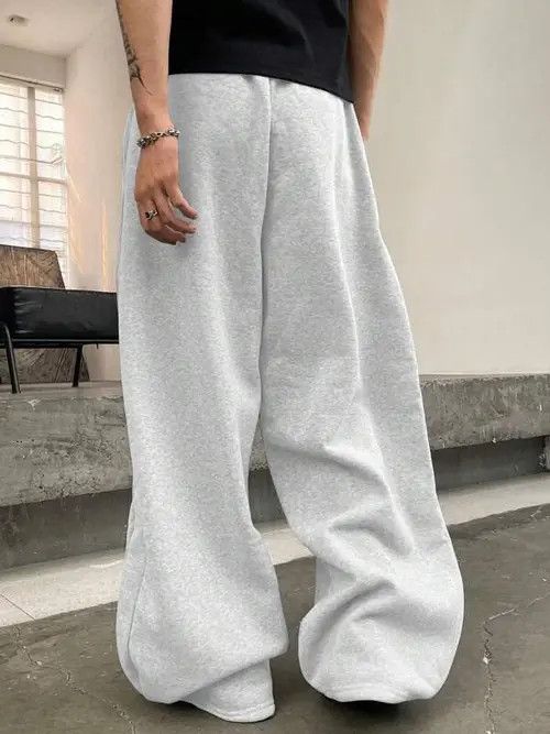 Japanese Brand × Vintage Light Grey loose fit sweatpants baggy Wide Leg Size US 34 / EU 50 - 3 Thumbnail