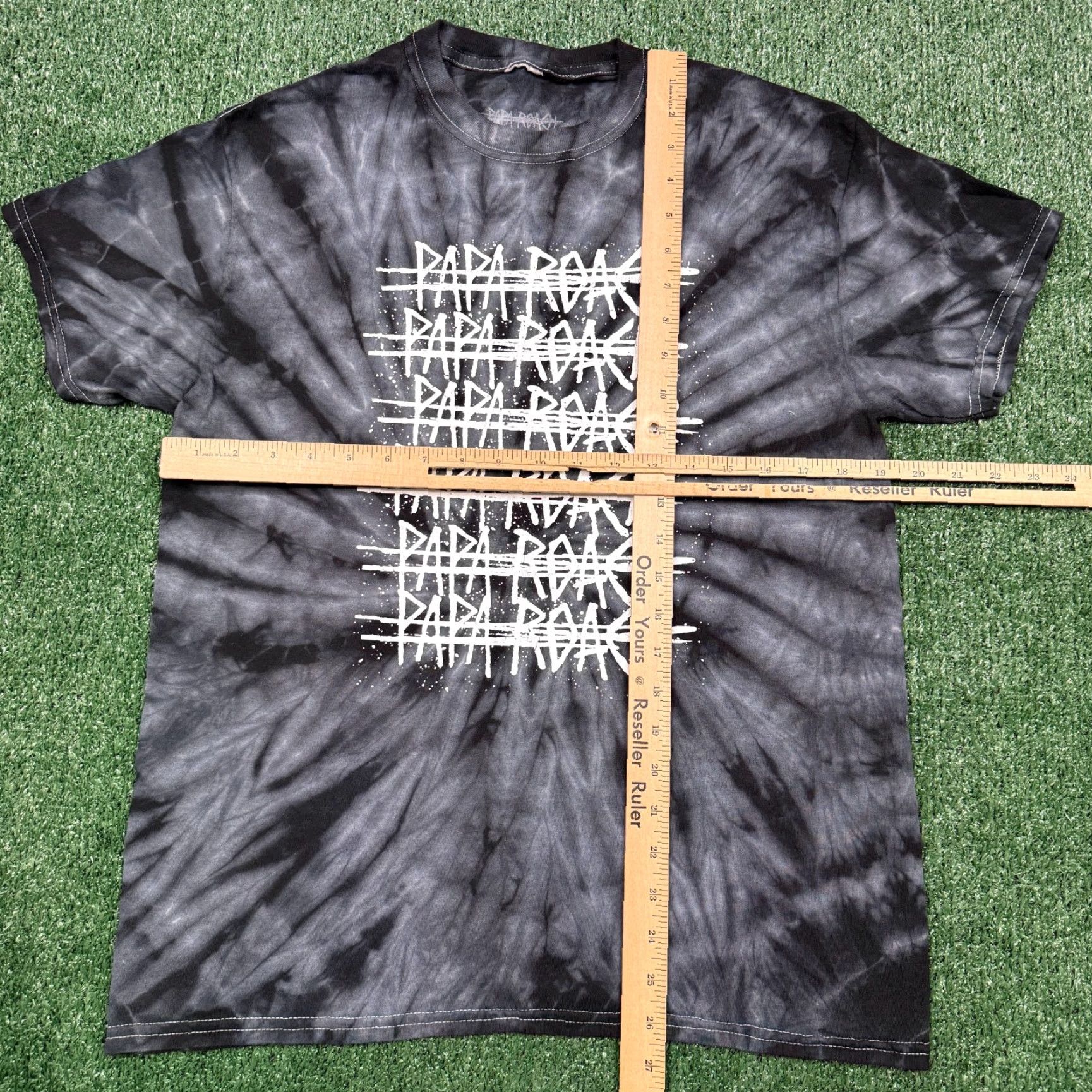 Vintage Paparoach Graphic T Shirt Men's M Gray Tie Dye Short Sleeve Rock Band Tee Size US M / EU 48-50 / 2 - 4 Thumbnail