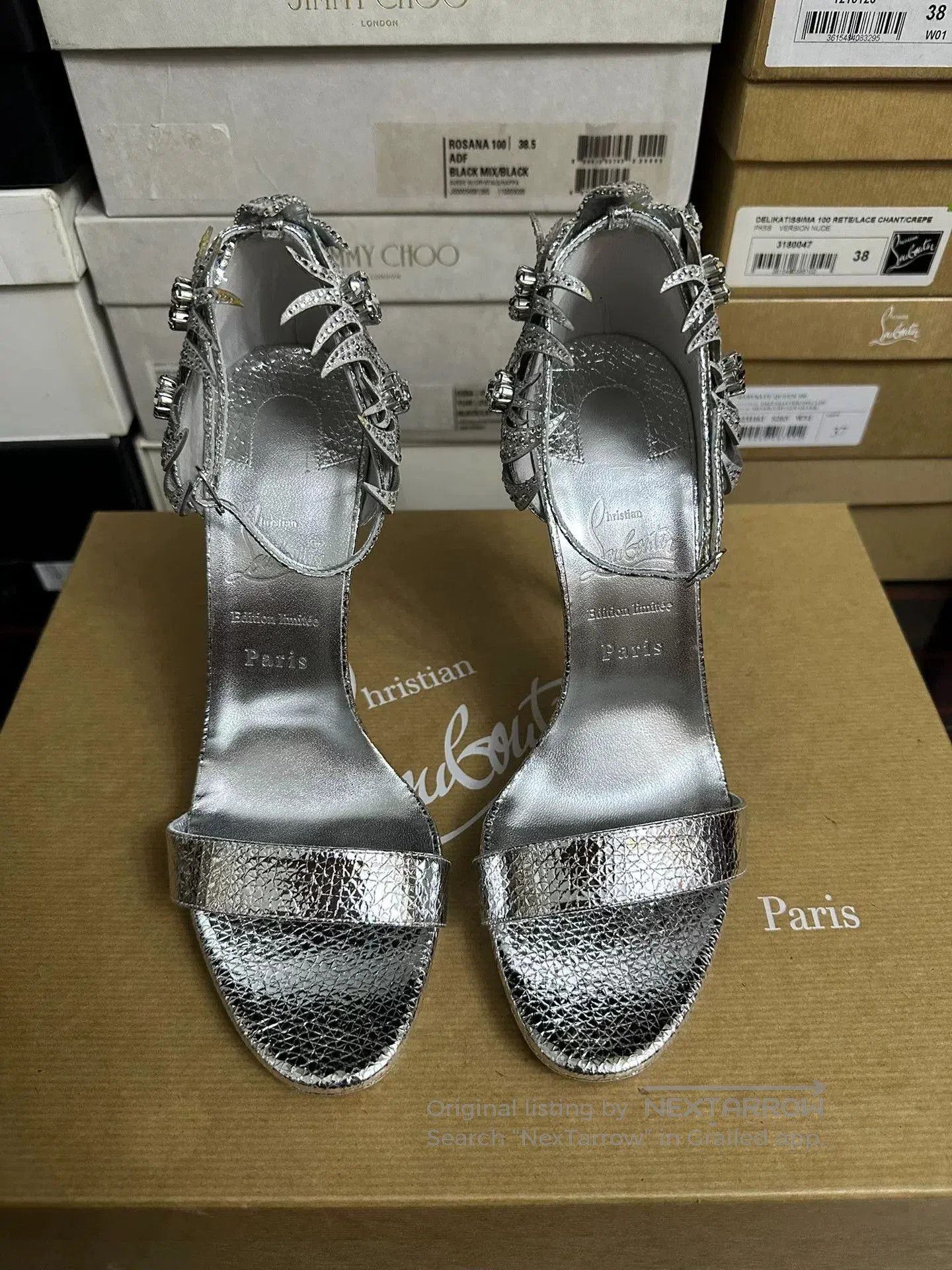 Christian Louboutin Christian Louboutin Silver High Heels. Size US 8.5 / IT 38.5 - 2 Thumbnail
