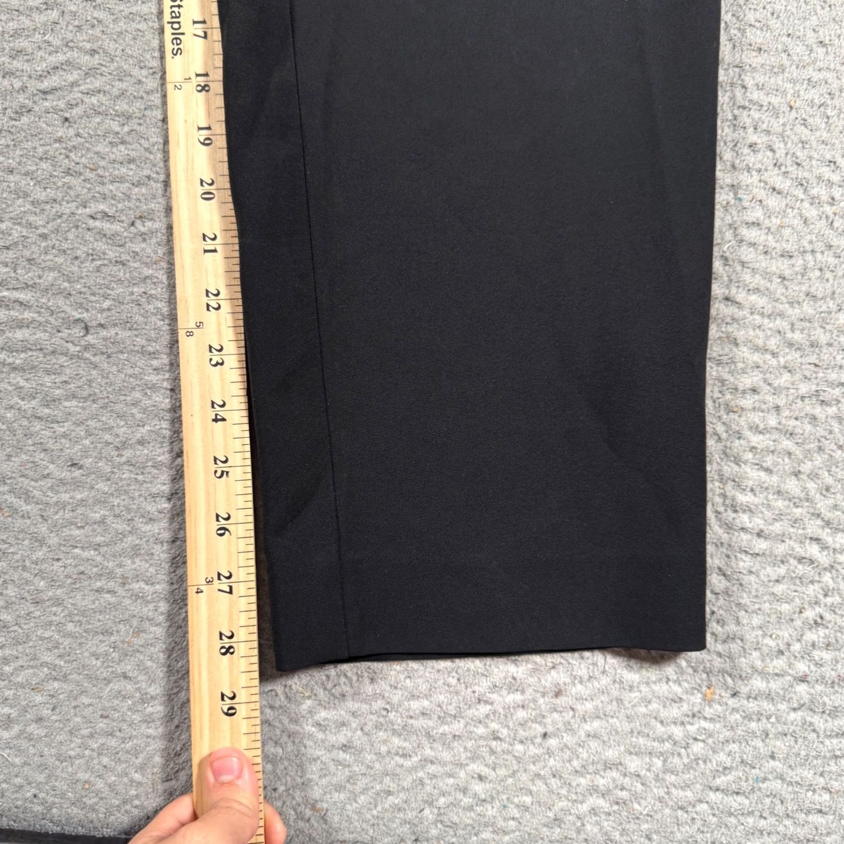 St. John VINTAGE? No. St. John Caviar Pants Womens 14 Black Dress Pants Flared High Rise Zipper Hook & Eye Dry Clean Only triacetate blend Size 36" / US 14 / IT 50 - 6 Thumbnail