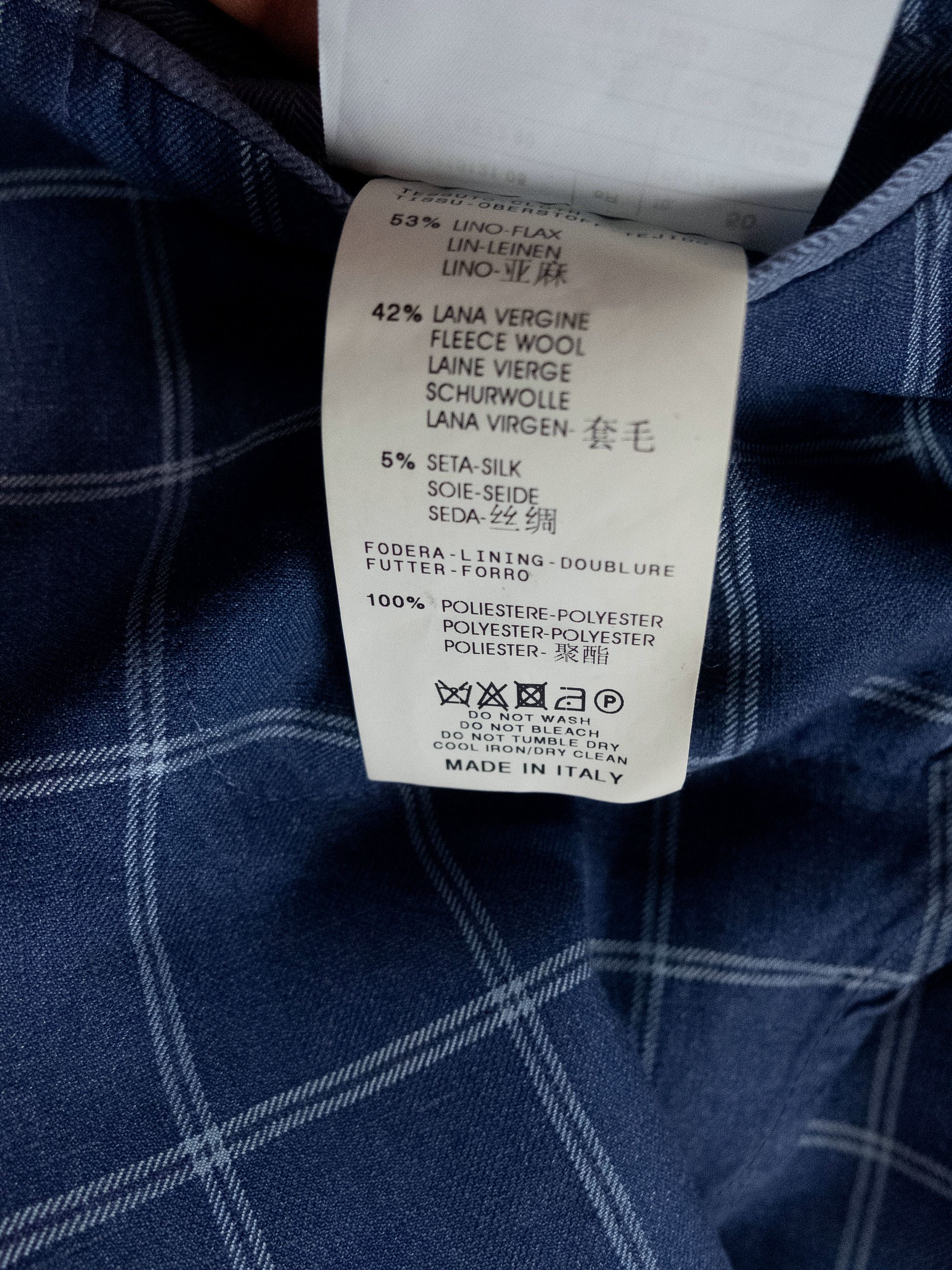 Corneliani CORNELIANI ID blue windowpane linen wool silk sportcoat 40 Size 40R - 9 Thumbnail