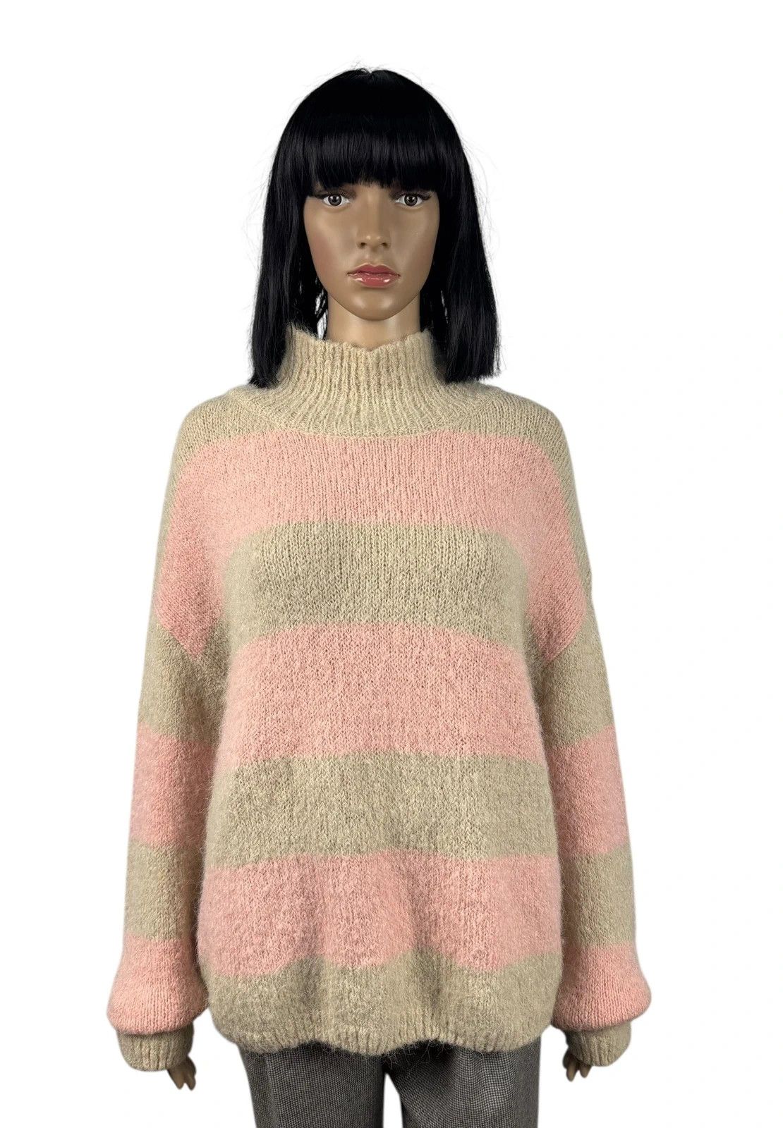 True Religion True Religion Striped Mohair Knit Sweater Mock Neck size S Size S / US 4 / IT 40 - 1 Thumbnail