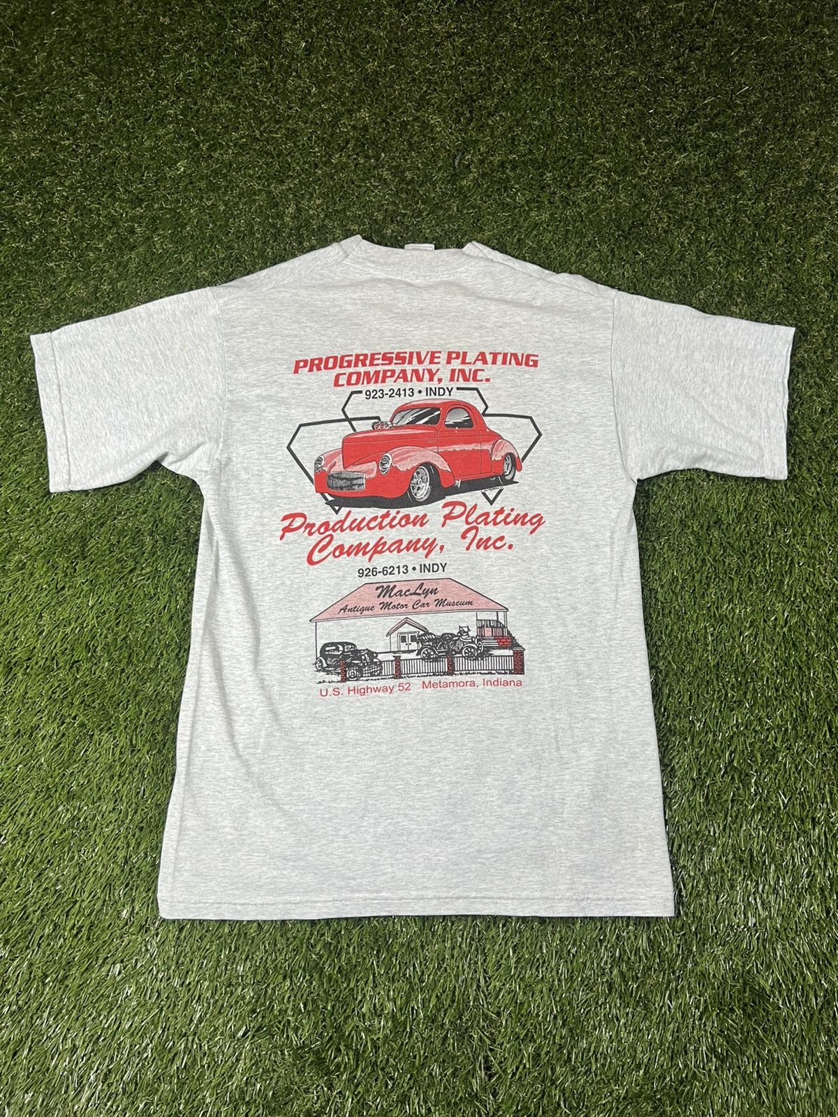 NASCAR Vintage 90s Hot Rod Old Car Vibrant Retro Indiana Race Tee Size US M / EU 48-50 / 2 - 2 Thumbnail
