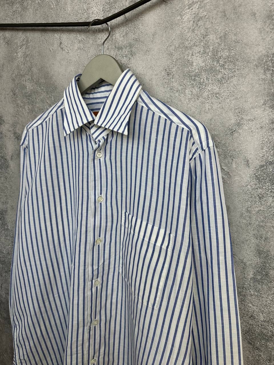 Other RRP $545 BRULI Alta Sartoria Linen/Cotton Striped Shirt Swis Size US L / EU 52-54 / 3 - 5 Thumbnail