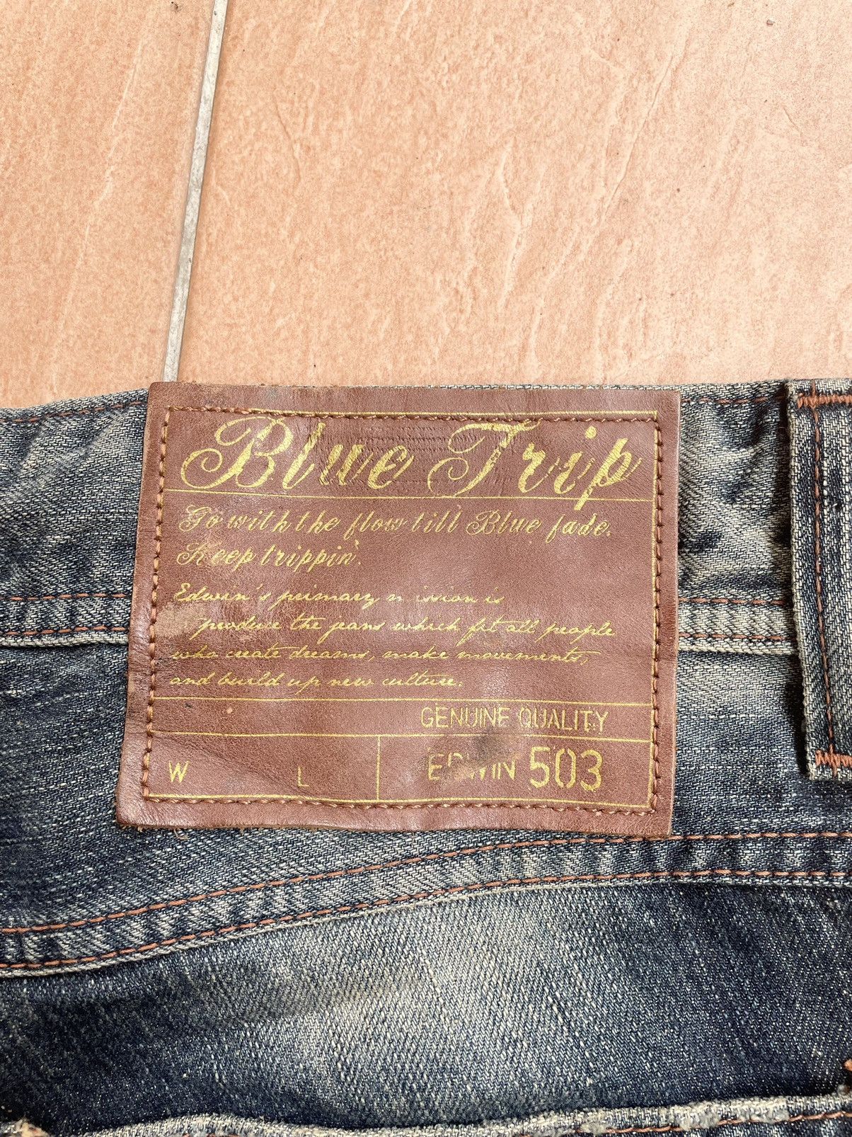 Edwin × Vintage 🔥🔥Edwin 503 blue trip jeans🔥🔥 Size US 33 - 10 Thumbnail