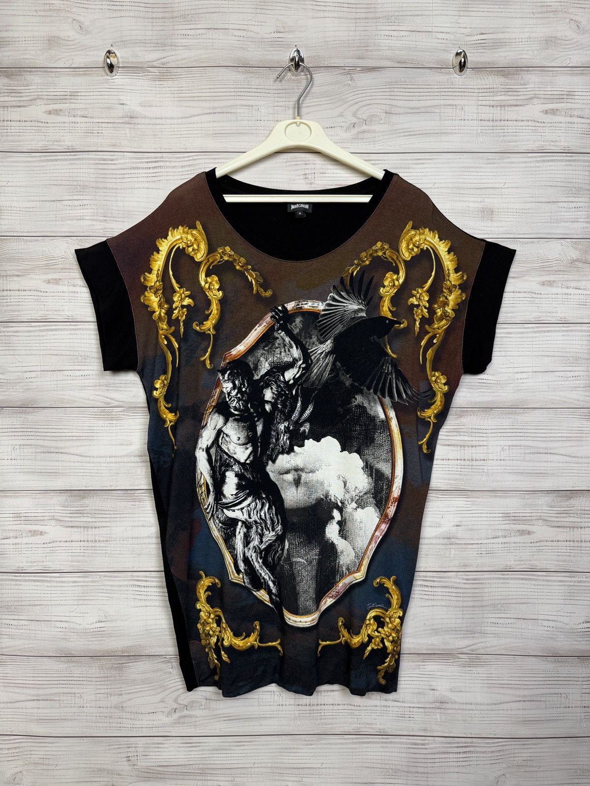 Just Cavalli Just Cavalli Firenze Big Logo All Over Print T-Shirt Tee Size US S / EU 44-46 / 1 - 1 Thumbnail
