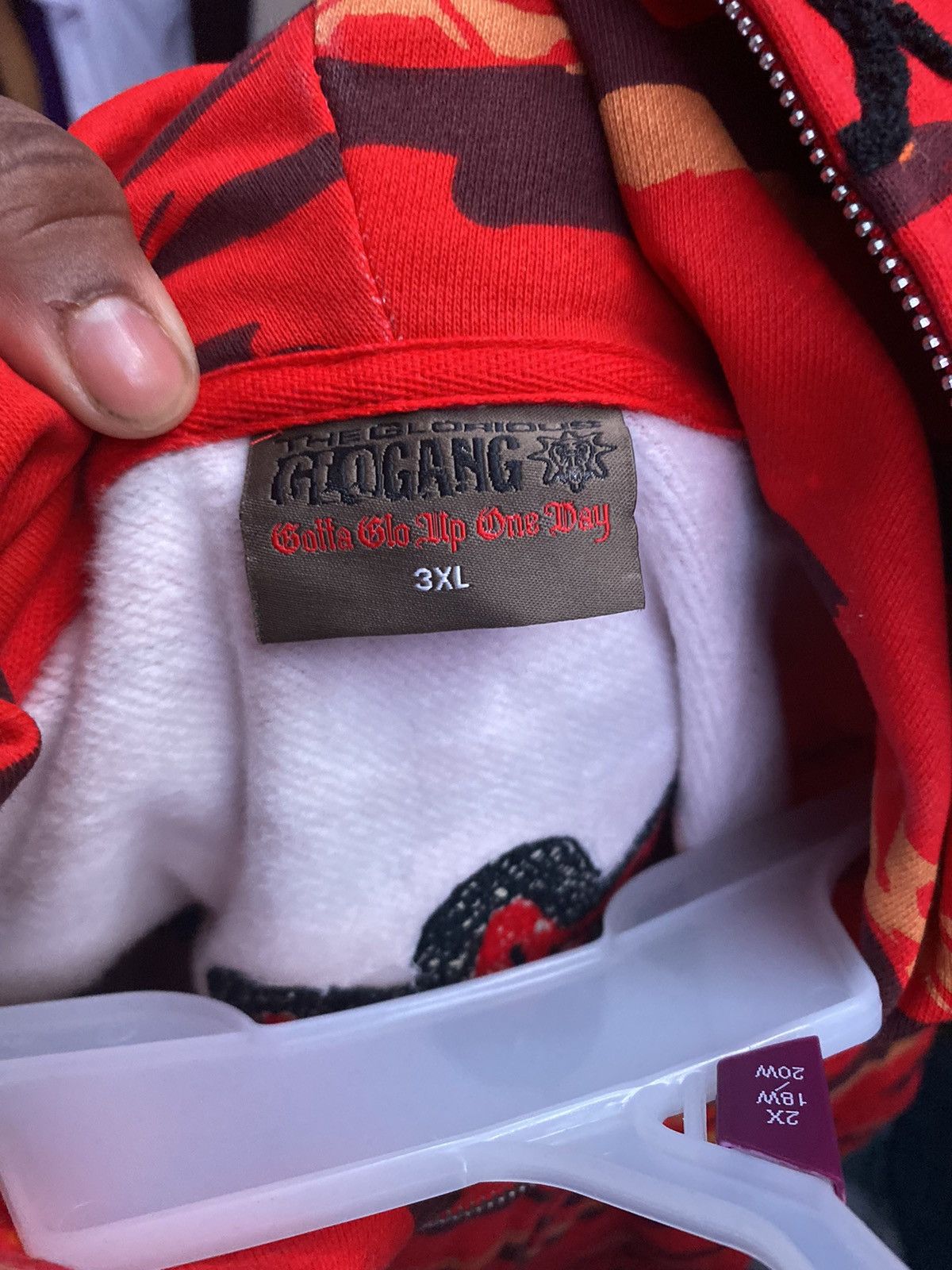 image of Glo Gang Sz 3Xl / Glogang Camo Jacket in Red, Men's